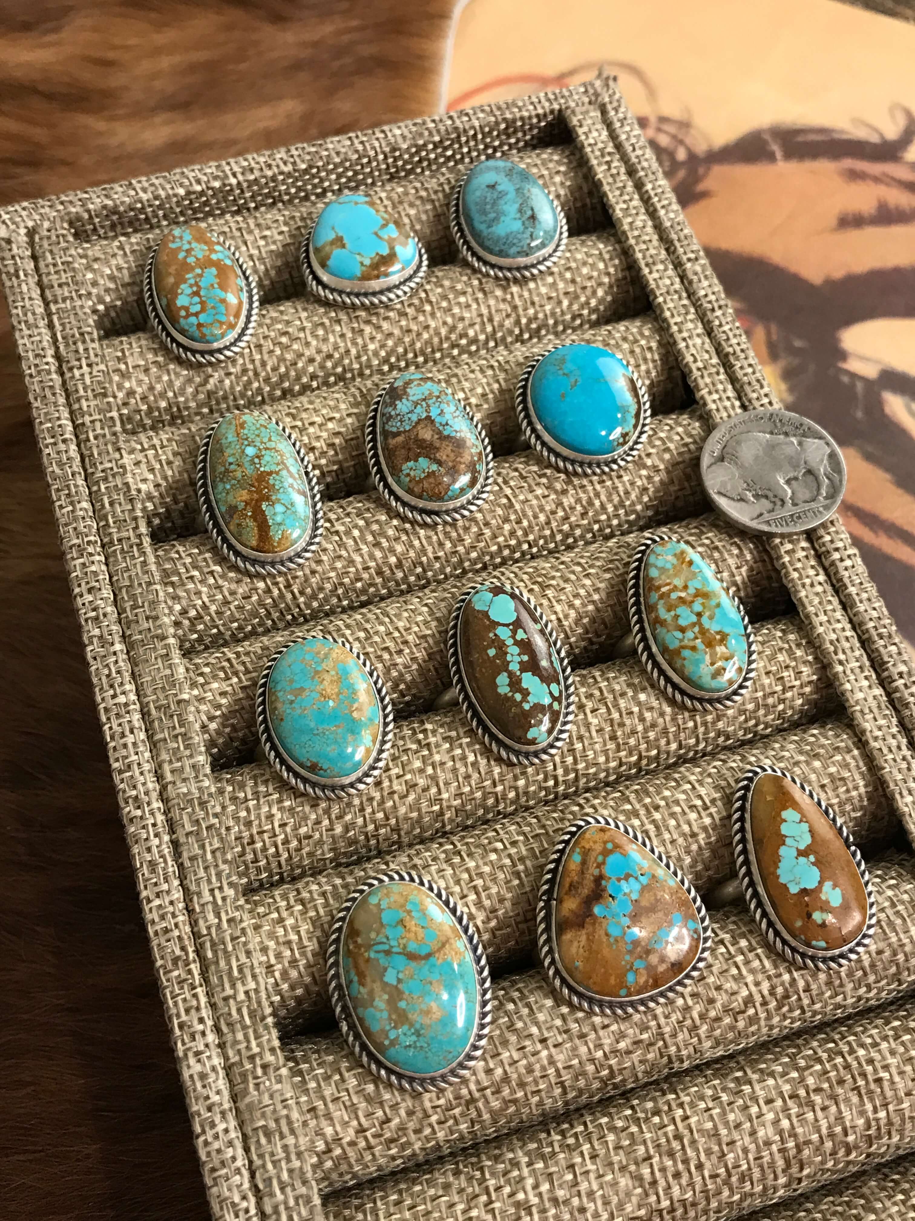 The Muncie Rings-Rings-Calli Co., Turquoise and Silver Jewelry, Native American Handmade, Zuni Tribe, Navajo Tribe, Brock Texas