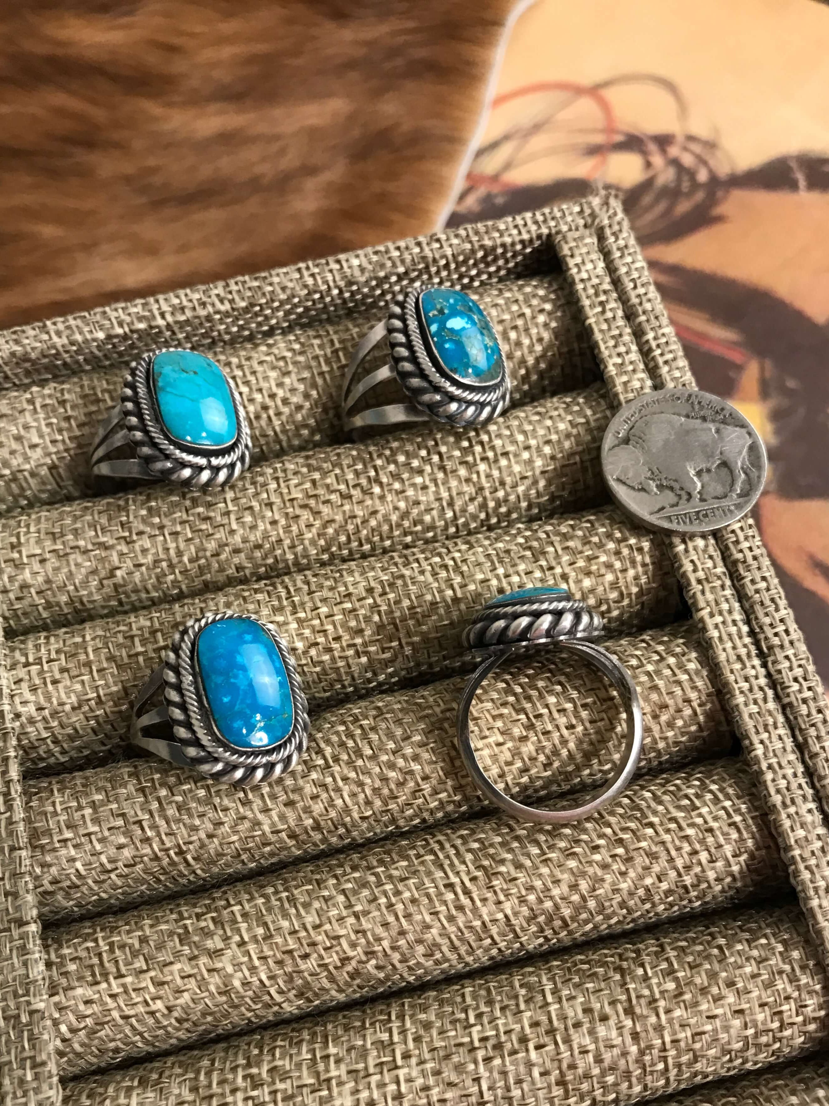 The Calypso Rings XX-Rings-Calli Co., Turquoise and Silver Jewelry, Native American Handmade, Zuni Tribe, Navajo Tribe, Brock Texas