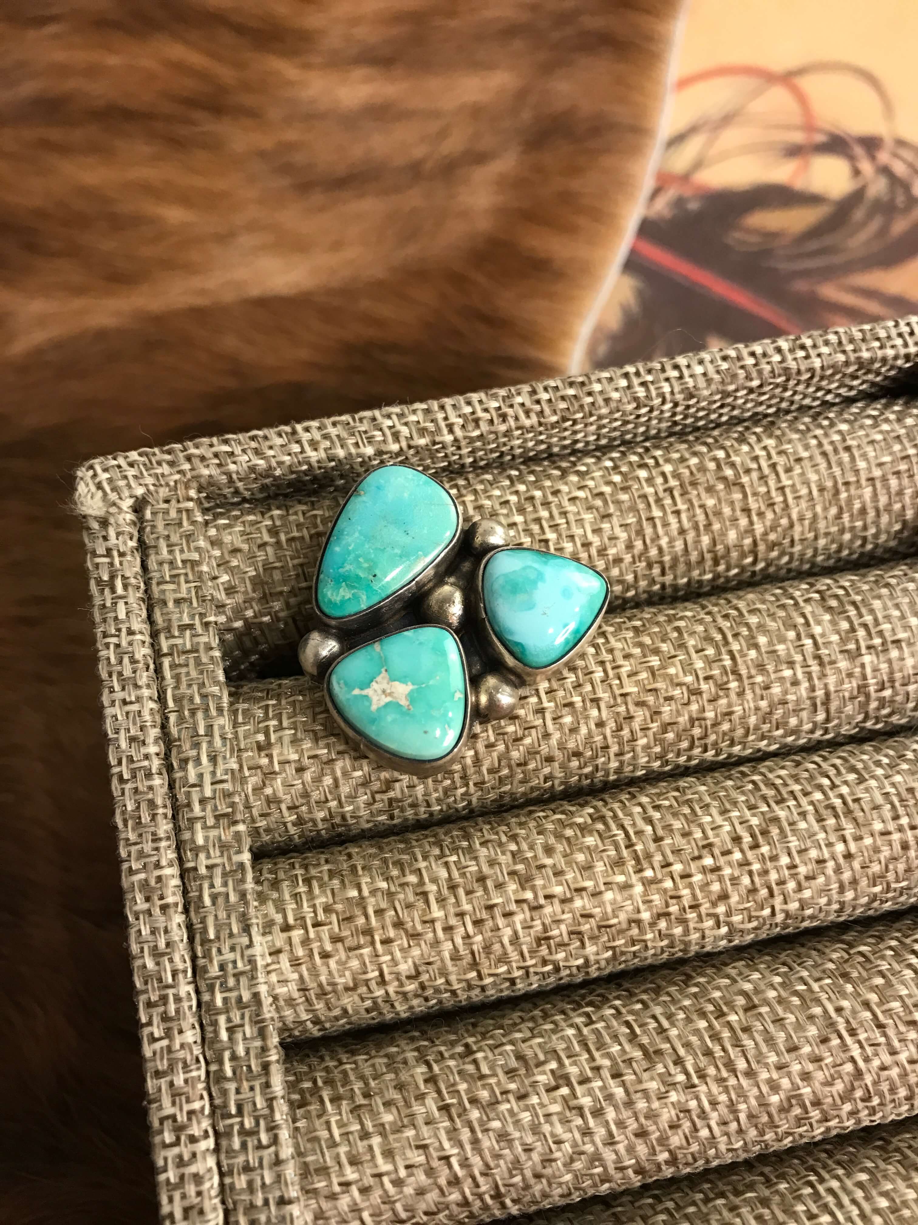 The Tempe Ring 6, Adjustable XX-Rings-Calli Co., Turquoise and Silver Jewelry, Native American Handmade, Zuni Tribe, Navajo Tribe, Brock Texas