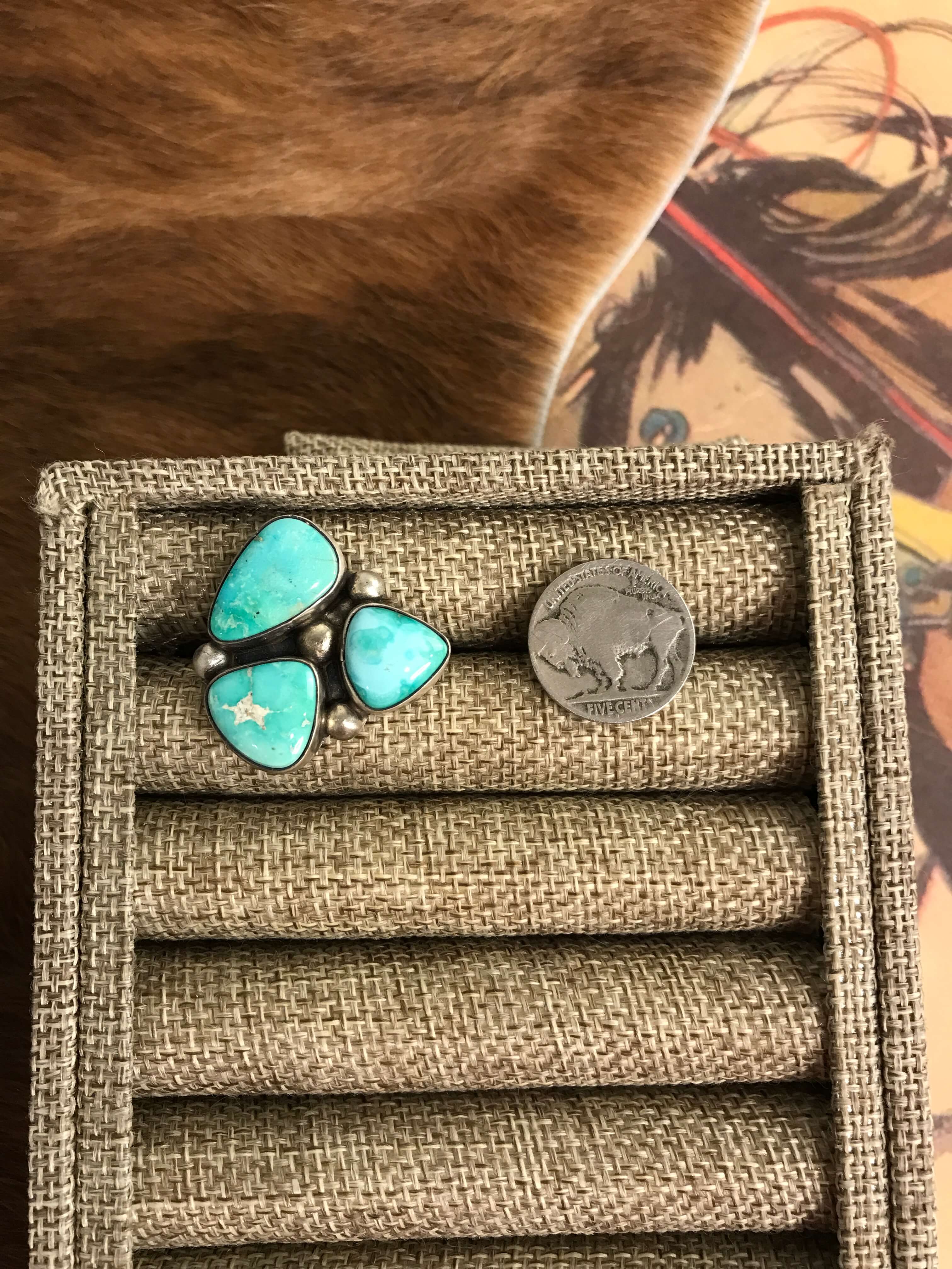 The Tempe Ring 6, Adjustable XX-Rings-Calli Co., Turquoise and Silver Jewelry, Native American Handmade, Zuni Tribe, Navajo Tribe, Brock Texas