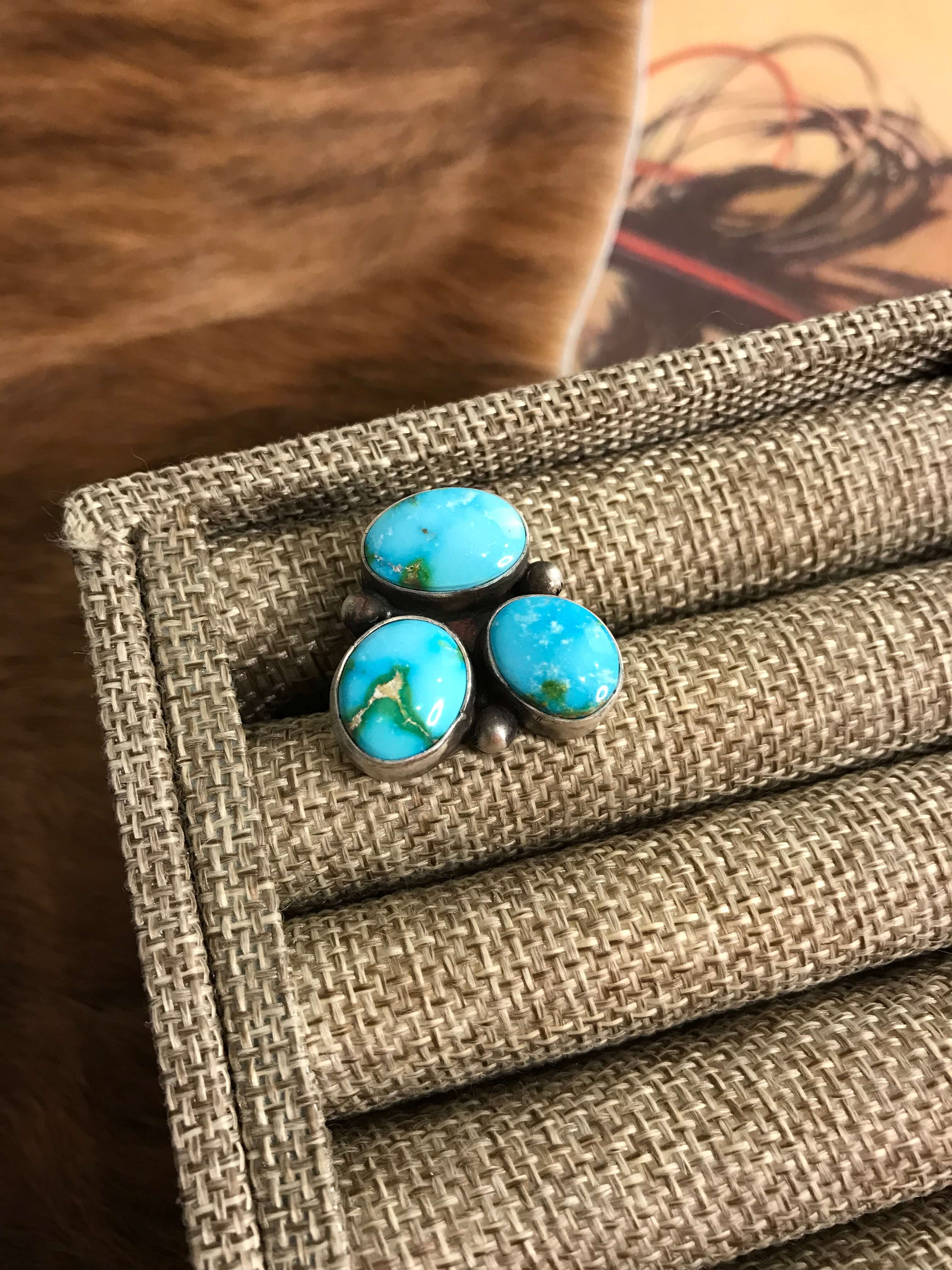 The Tempe Ring 1, Sz. 7 XX-Rings-Calli Co., Turquoise and Silver Jewelry, Native American Handmade, Zuni Tribe, Navajo Tribe, Brock Texas