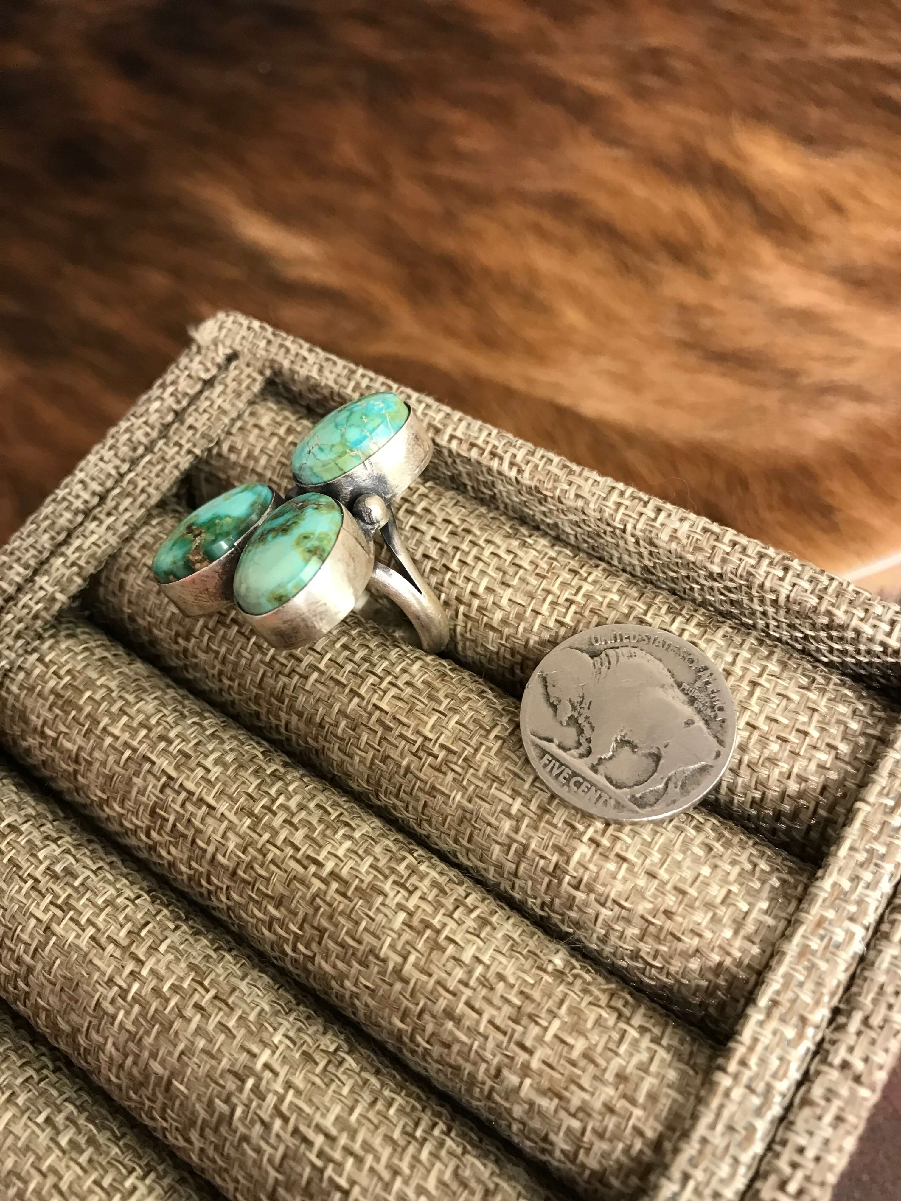 The Tempe Ring 2, Sz. 7-Rings-Calli Co., Turquoise and Silver Jewelry, Native American Handmade, Zuni Tribe, Navajo Tribe, Brock Texas