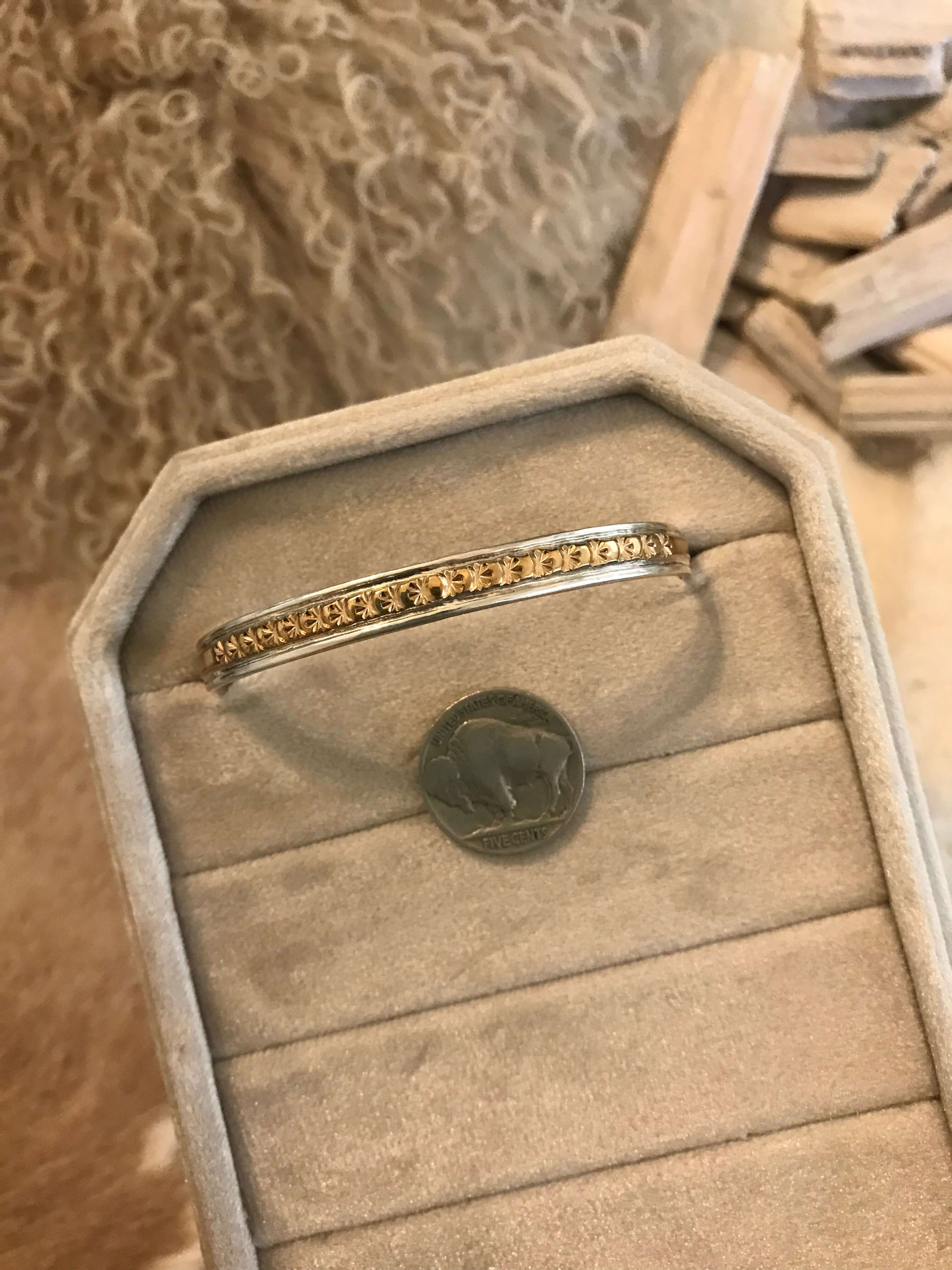 The Golden Cuff, 4-Bracelets & Cuffs-Calli Co., Turquoise and Silver Jewelry, Native American Handmade, Zuni Tribe, Navajo Tribe, Brock Texas