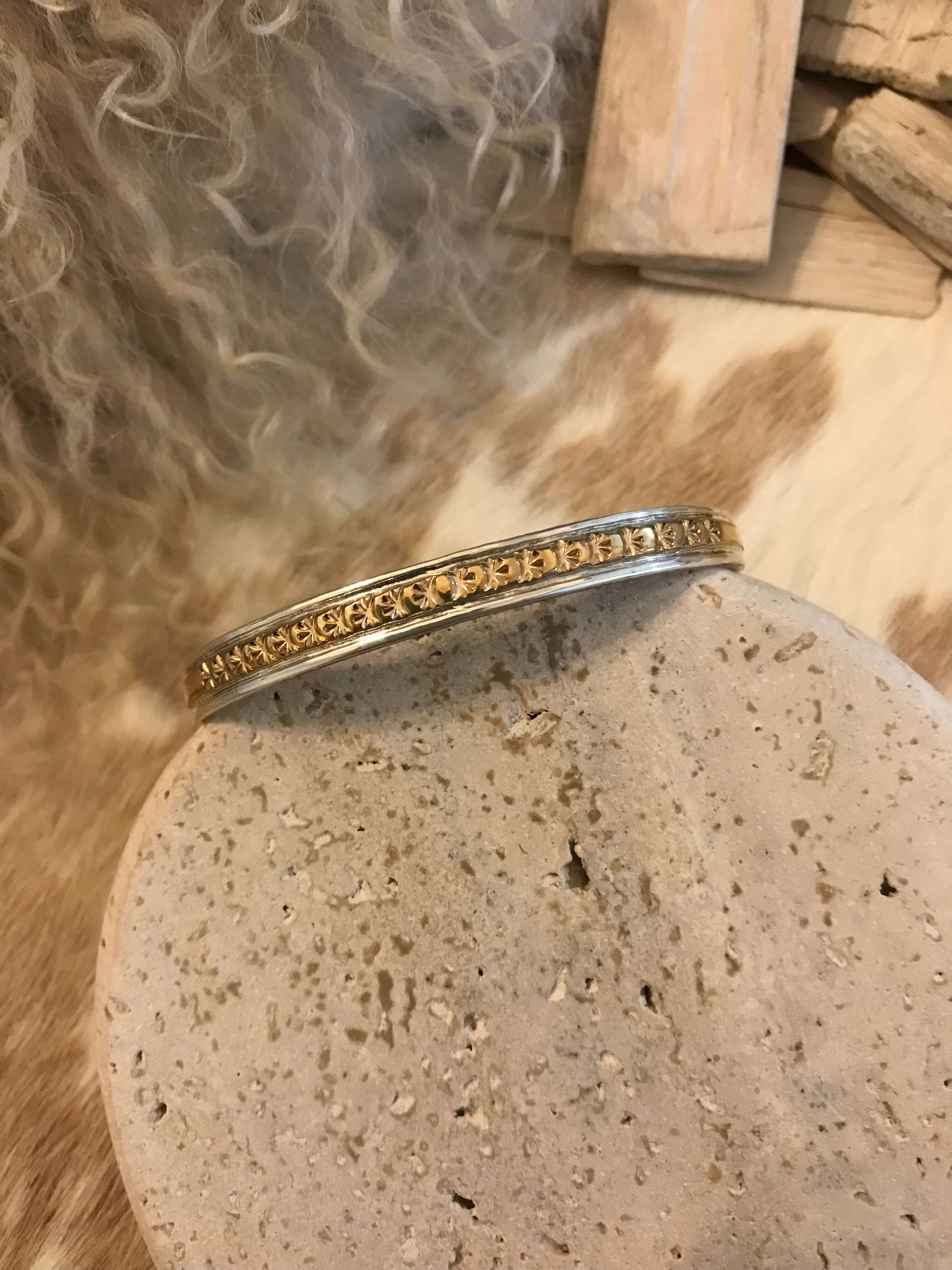 The Golden Cuff, 4-Bracelets & Cuffs-Calli Co., Turquoise and Silver Jewelry, Native American Handmade, Zuni Tribe, Navajo Tribe, Brock Texas