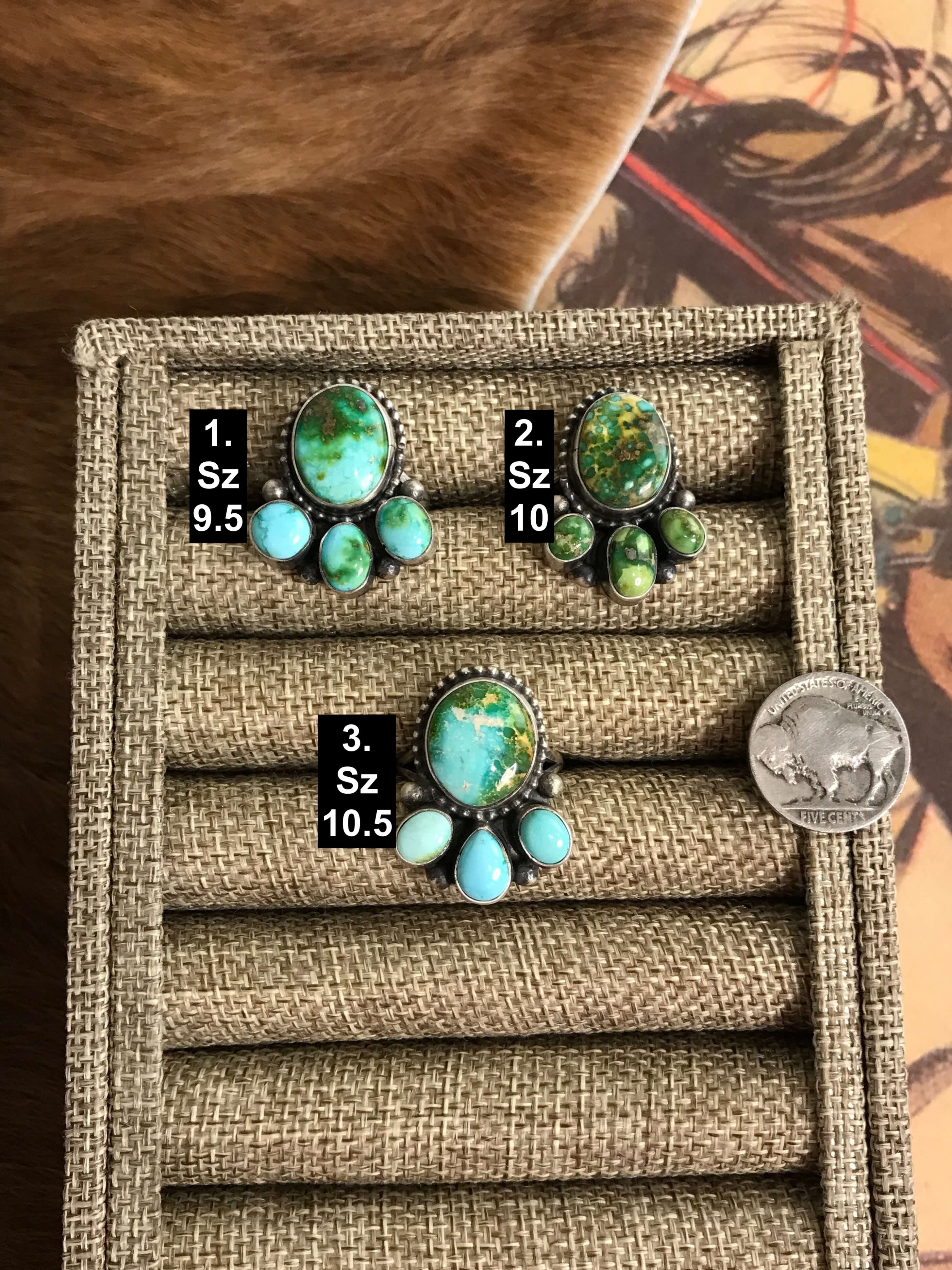 The Barwick Rings-Rings-Calli Co., Turquoise and Silver Jewelry, Native American Handmade, Zuni Tribe, Navajo Tribe, Brock Texas