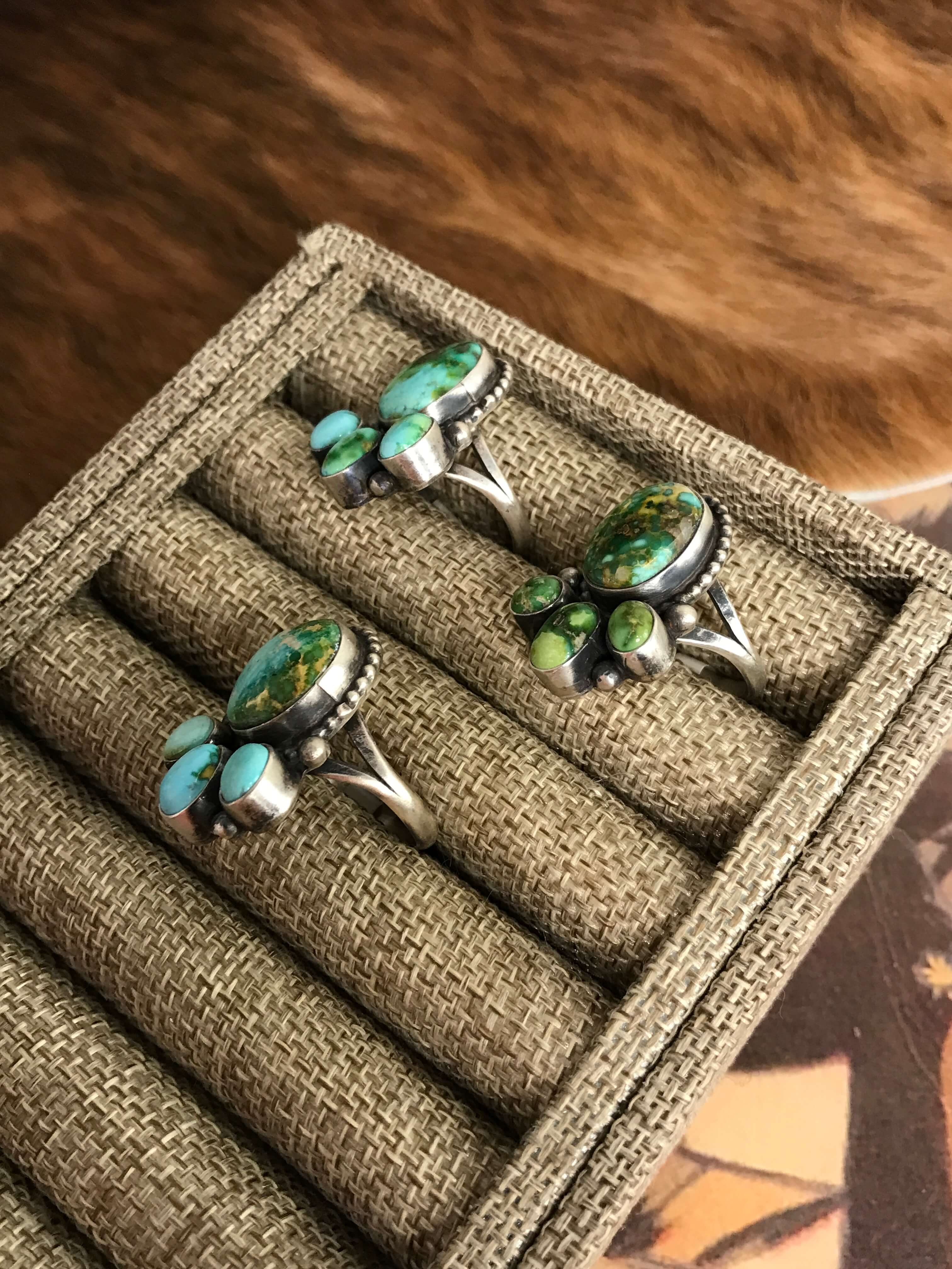 The Barwick Rings-Rings-Calli Co., Turquoise and Silver Jewelry, Native American Handmade, Zuni Tribe, Navajo Tribe, Brock Texas