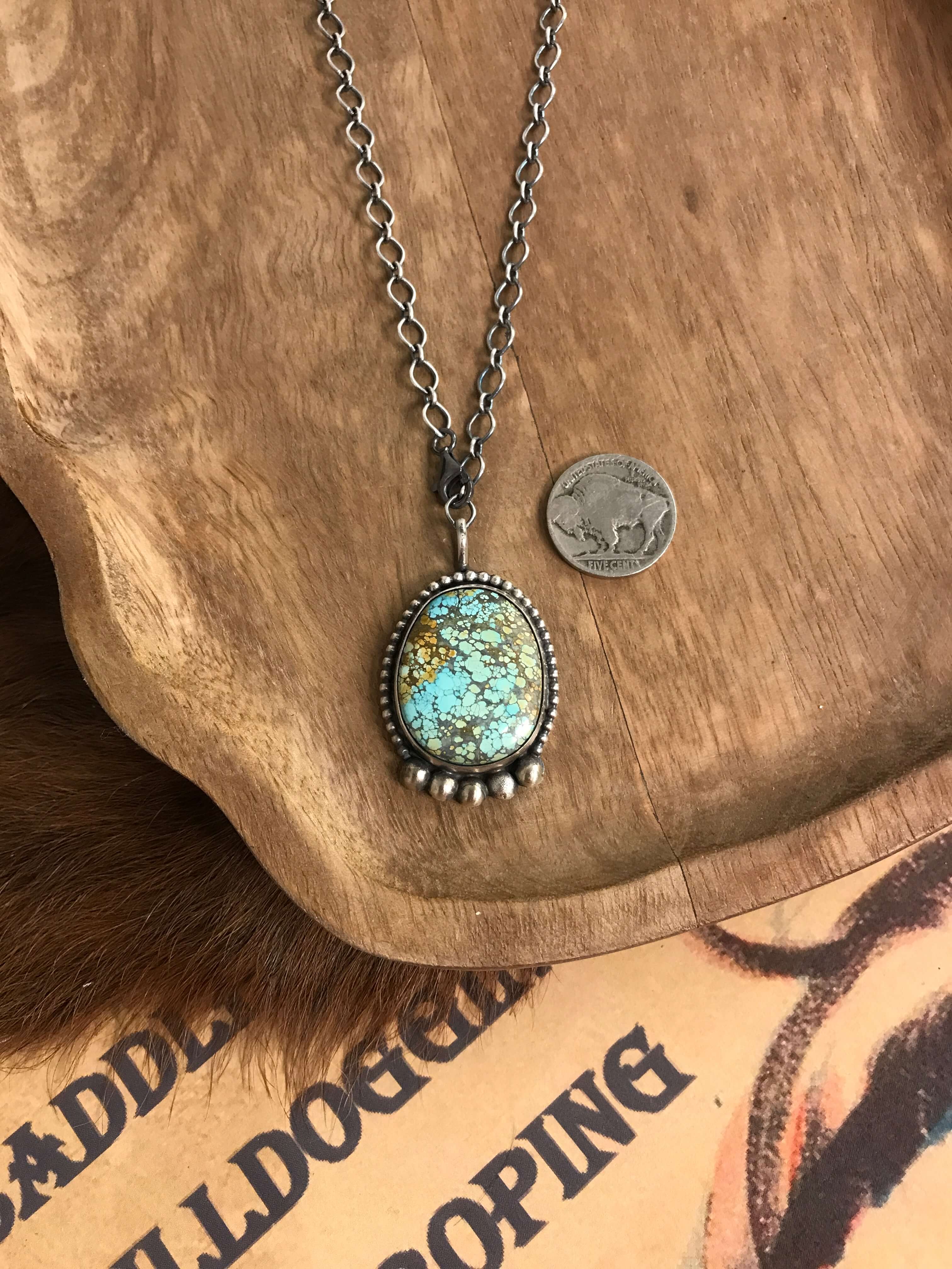 The Tullos Turquoise Necklace, 3-Necklaces-Calli Co., Turquoise and Silver Jewelry, Native American Handmade, Zuni Tribe, Navajo Tribe, Brock Texas