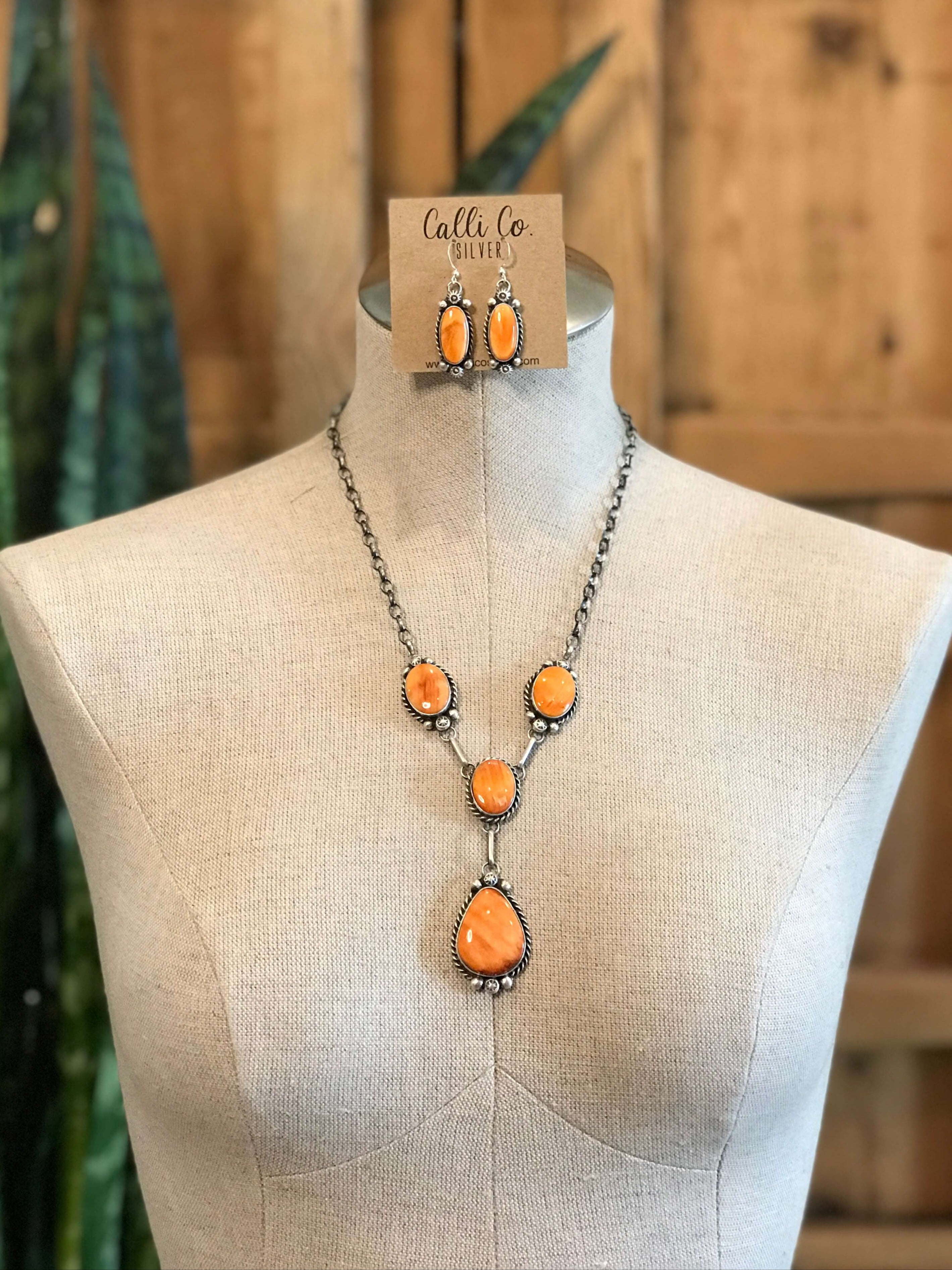 The Clermont Lariat Necklace Set-Necklaces-Calli Co., Turquoise and Silver Jewelry, Native American Handmade, Zuni Tribe, Navajo Tribe, Brock Texas