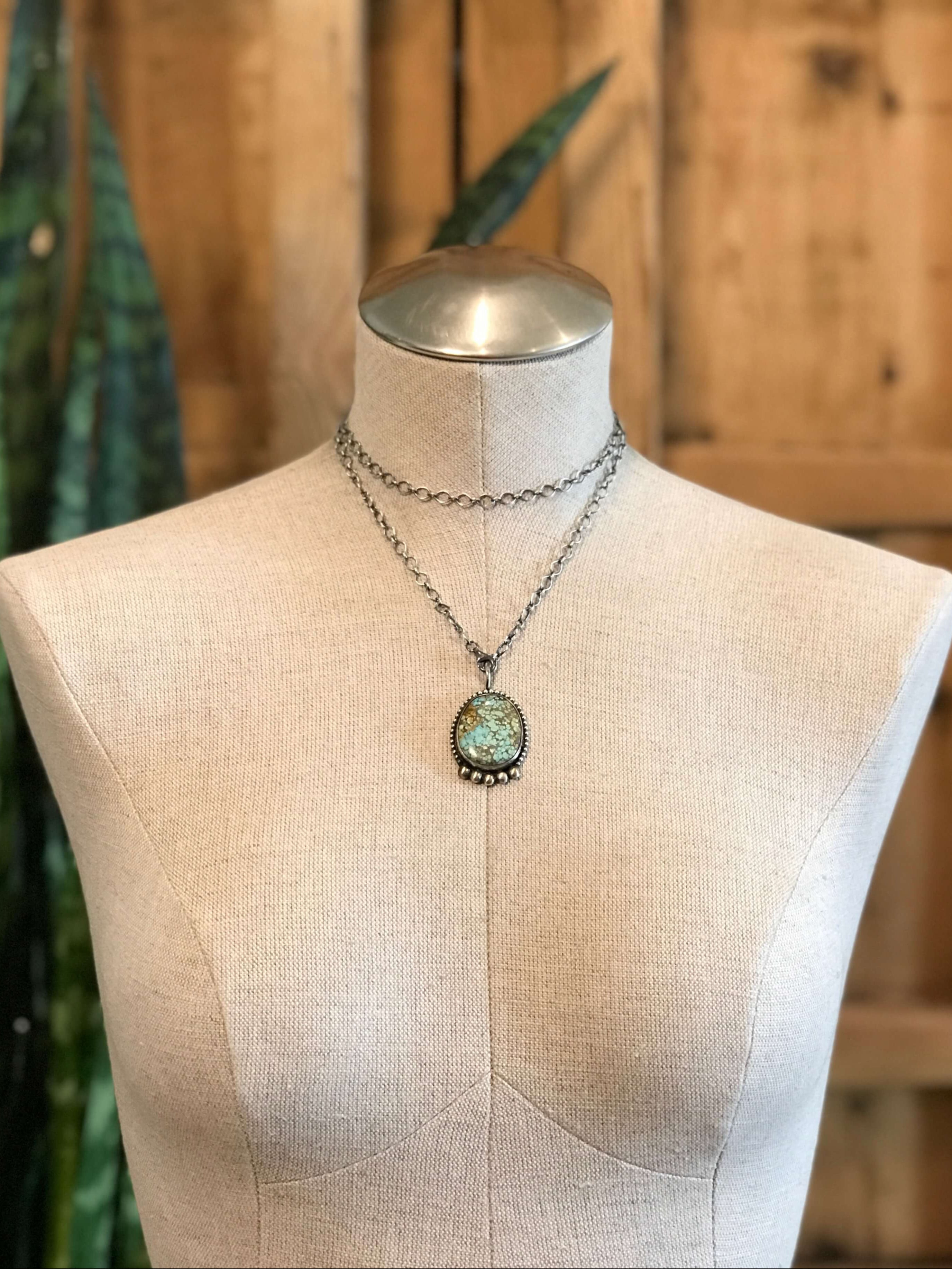 The Tullos Turquoise Necklace, 3-Necklaces-Calli Co., Turquoise and Silver Jewelry, Native American Handmade, Zuni Tribe, Navajo Tribe, Brock Texas