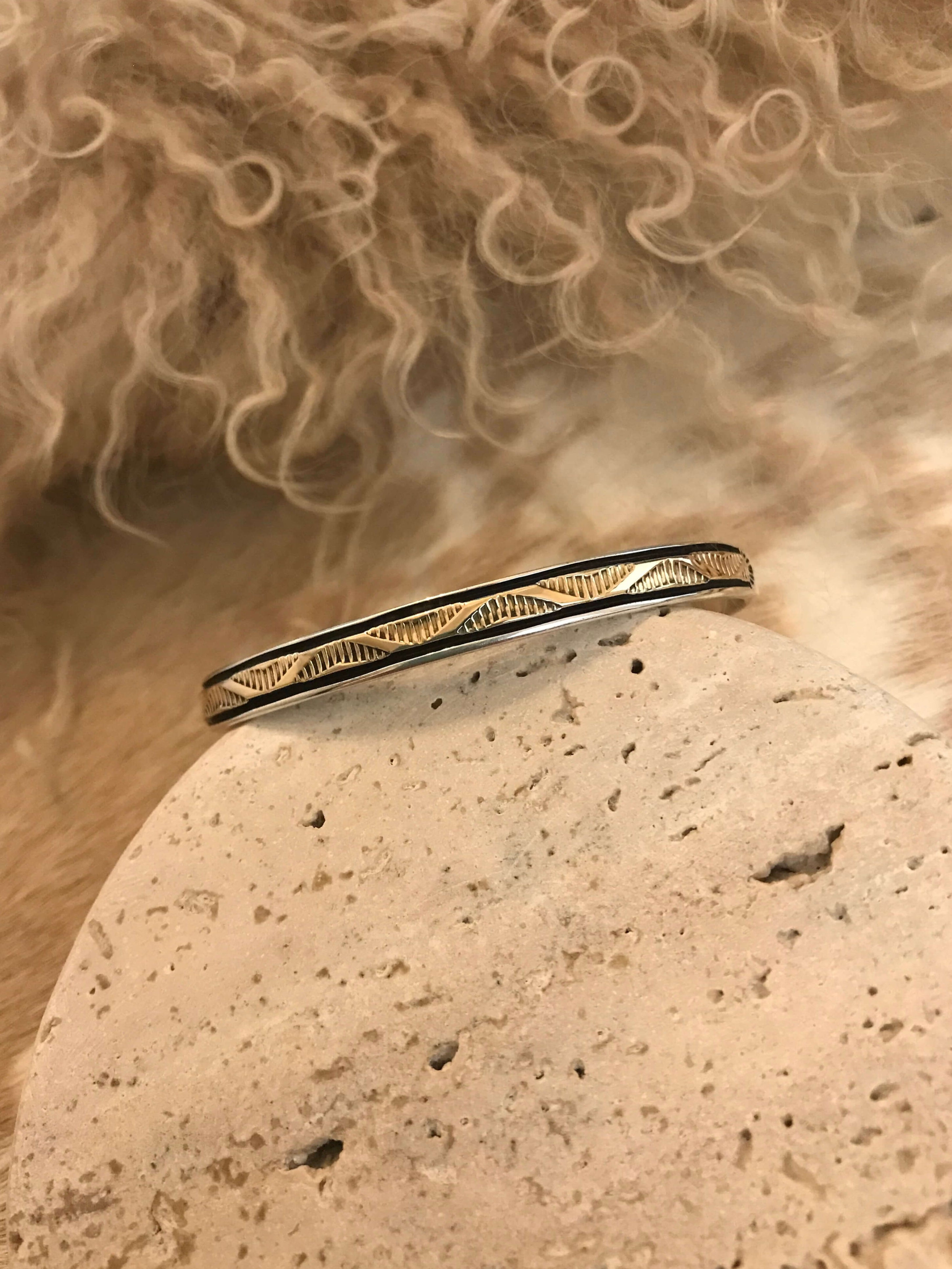 The Golden Cuff, 6-Bracelets & Cuffs-Calli Co., Turquoise and Silver Jewelry, Native American Handmade, Zuni Tribe, Navajo Tribe, Brock Texas