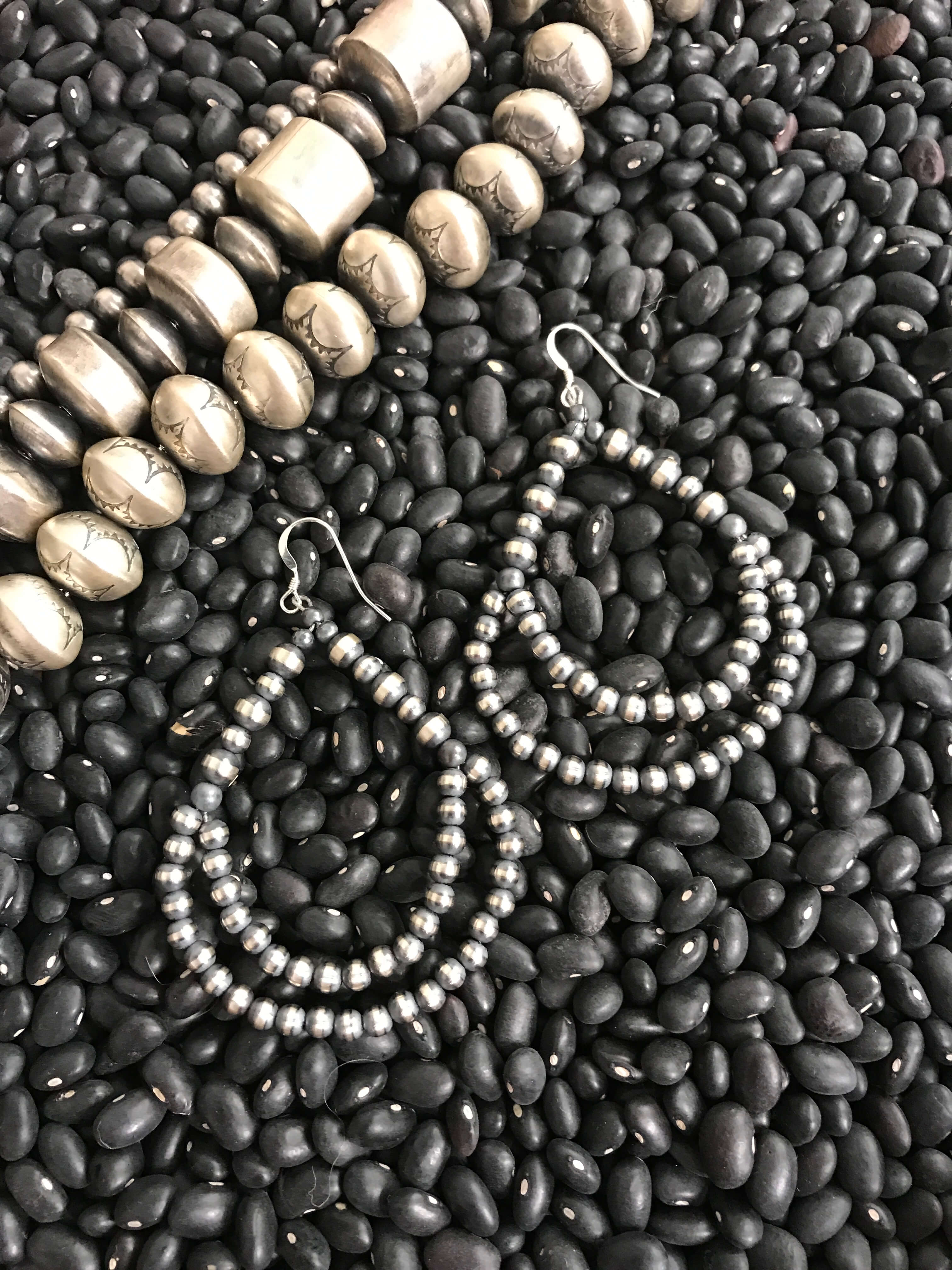 The Carson Pearl Hoop Earrings-Earrings-Calli Co., Turquoise and Silver Jewelry, Native American Handmade, Zuni Tribe, Navajo Tribe, Brock Texas