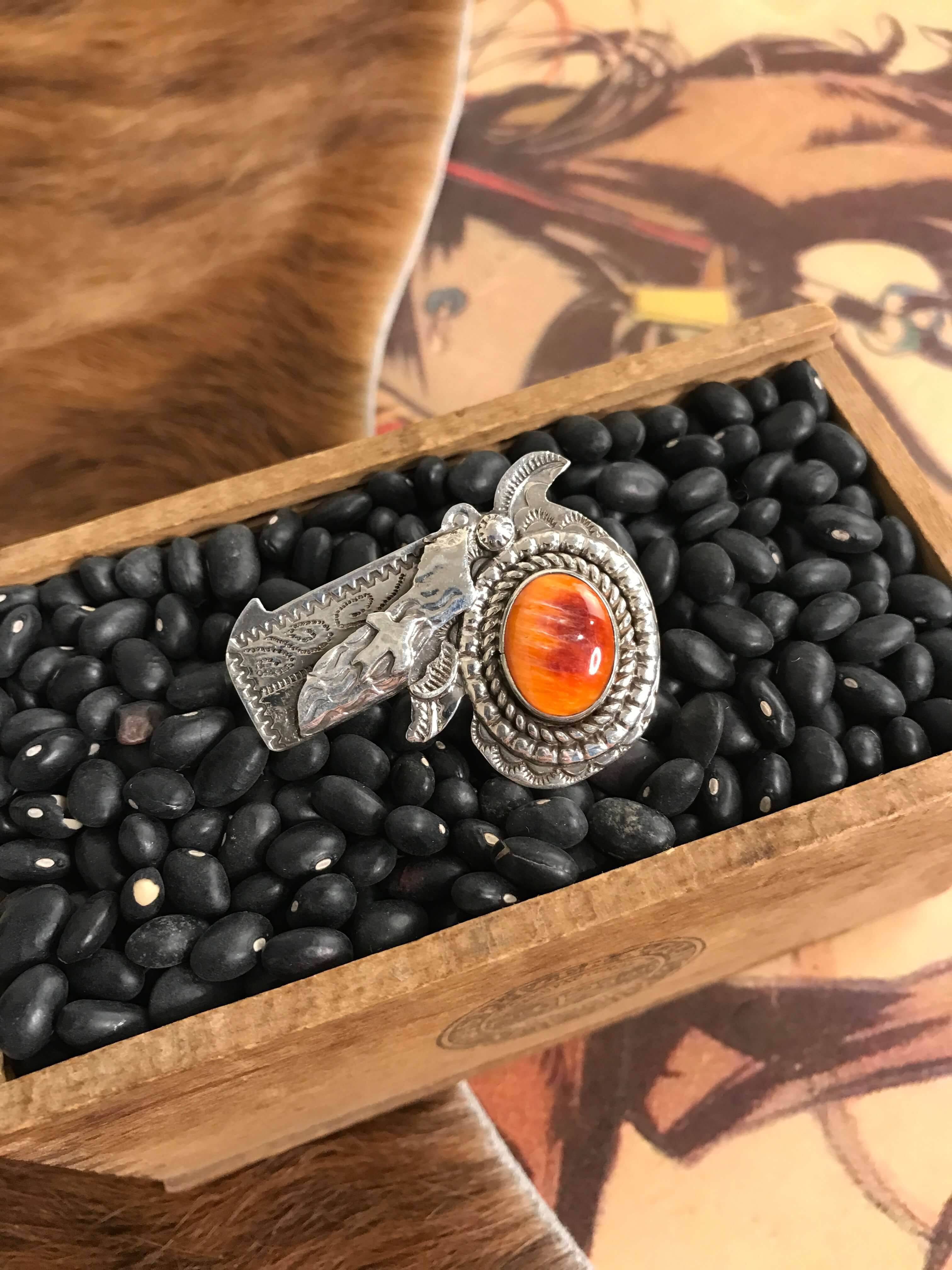 The Annie Oakley Adjustable Ring, 1-Rings-Calli Co., Turquoise and Silver Jewelry, Native American Handmade, Zuni Tribe, Navajo Tribe, Brock Texas