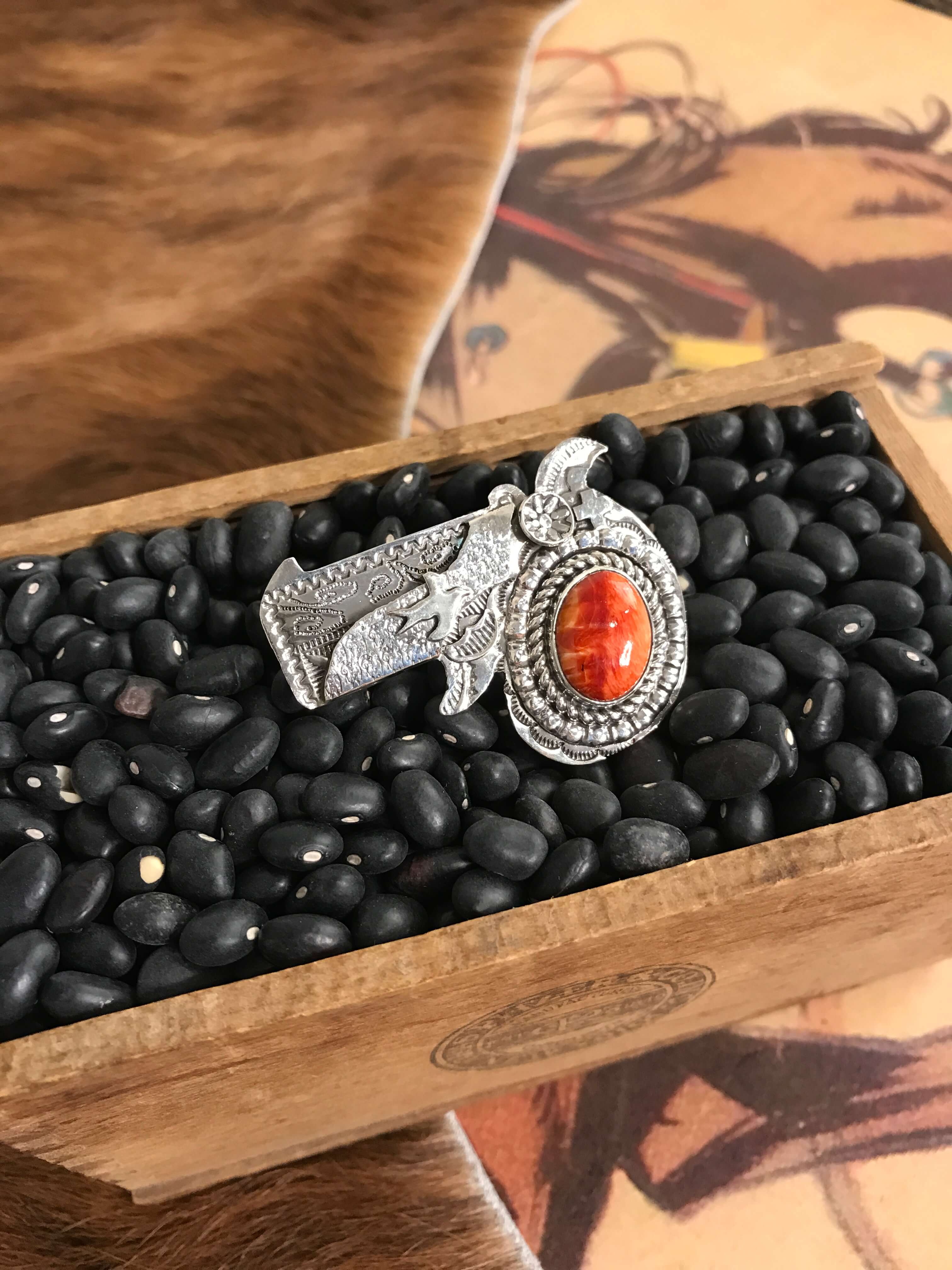 The Annie Oakley Adjustable Ring, 2-Rings-Calli Co., Turquoise and Silver Jewelry, Native American Handmade, Zuni Tribe, Navajo Tribe, Brock Texas