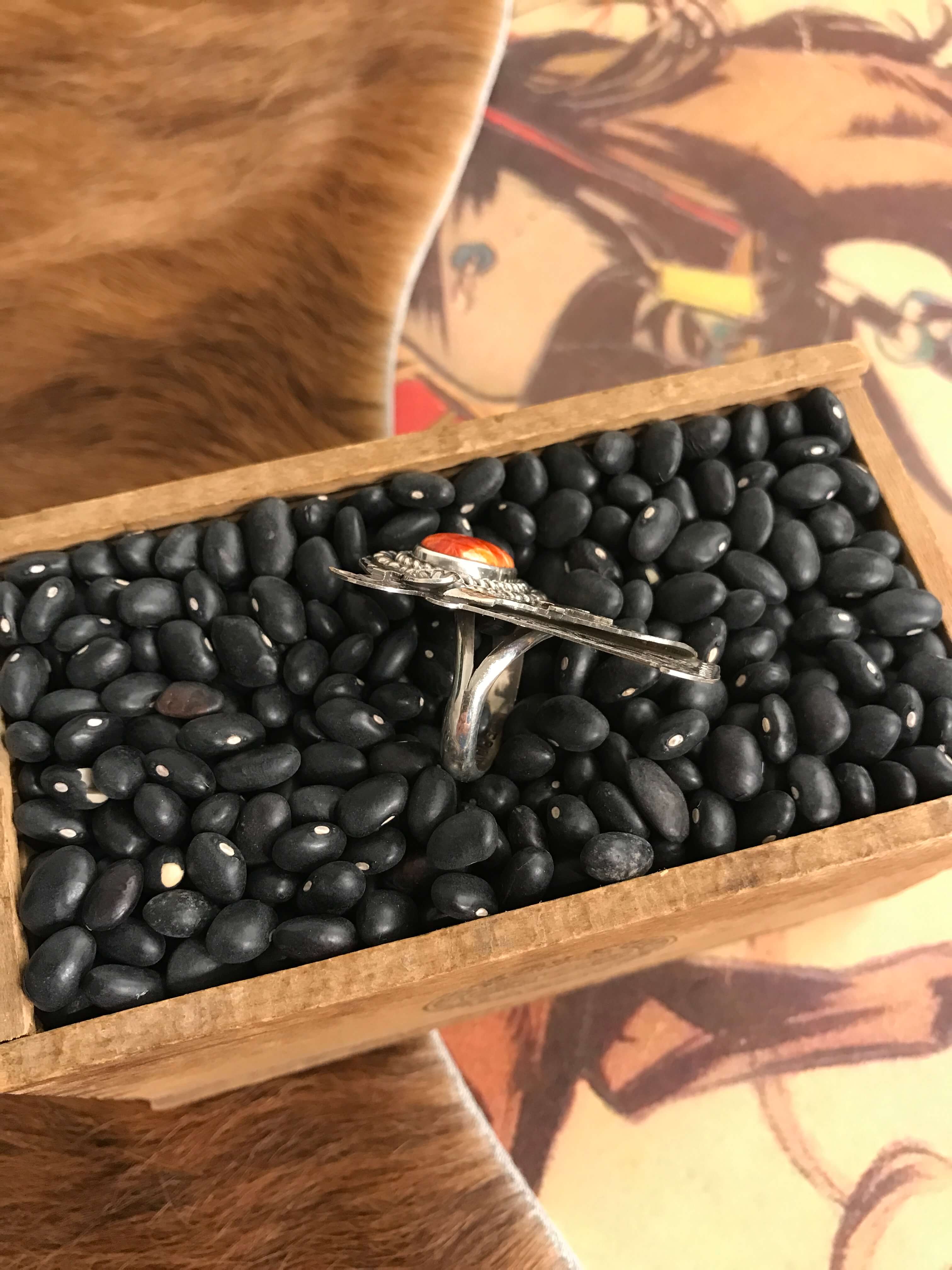 The Annie Oakley Adjustable Ring, 2-Rings-Calli Co., Turquoise and Silver Jewelry, Native American Handmade, Zuni Tribe, Navajo Tribe, Brock Texas