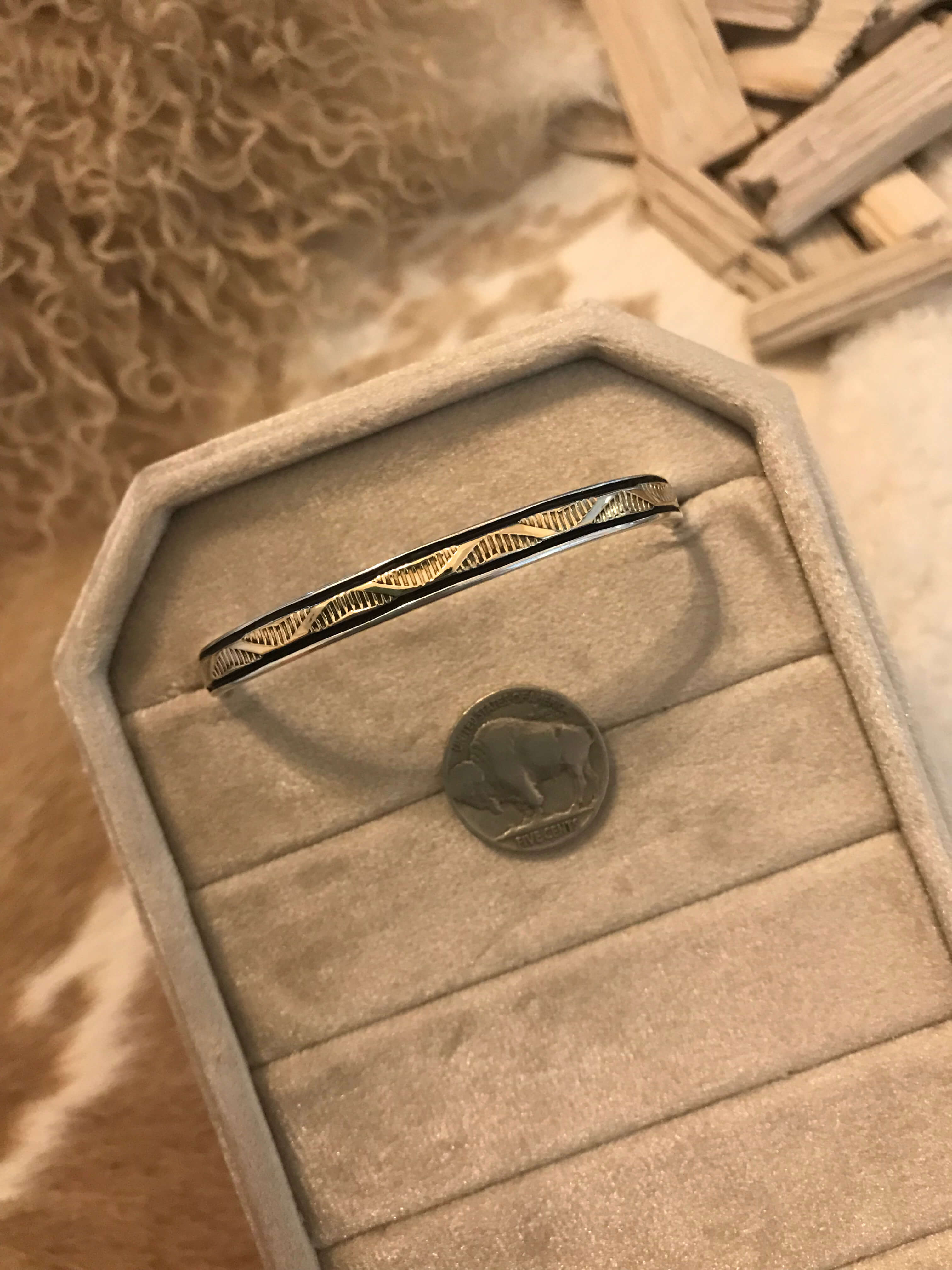 The Golden Cuff, 6-Bracelets & Cuffs-Calli Co., Turquoise and Silver Jewelry, Native American Handmade, Zuni Tribe, Navajo Tribe, Brock Texas