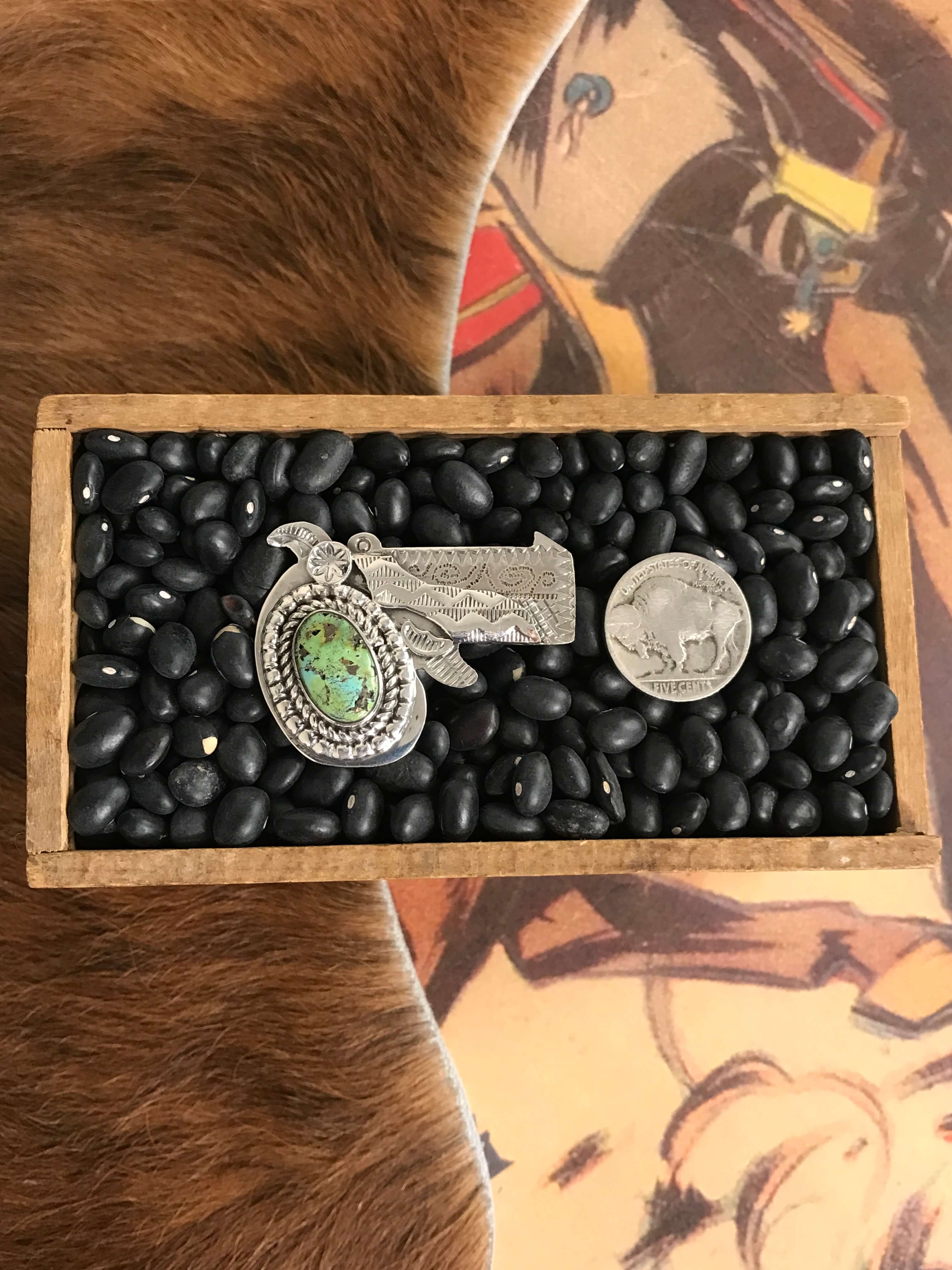 The Annie Oakley Adjustable Ring, 4-Rings-Calli Co., Turquoise and Silver Jewelry, Native American Handmade, Zuni Tribe, Navajo Tribe, Brock Texas