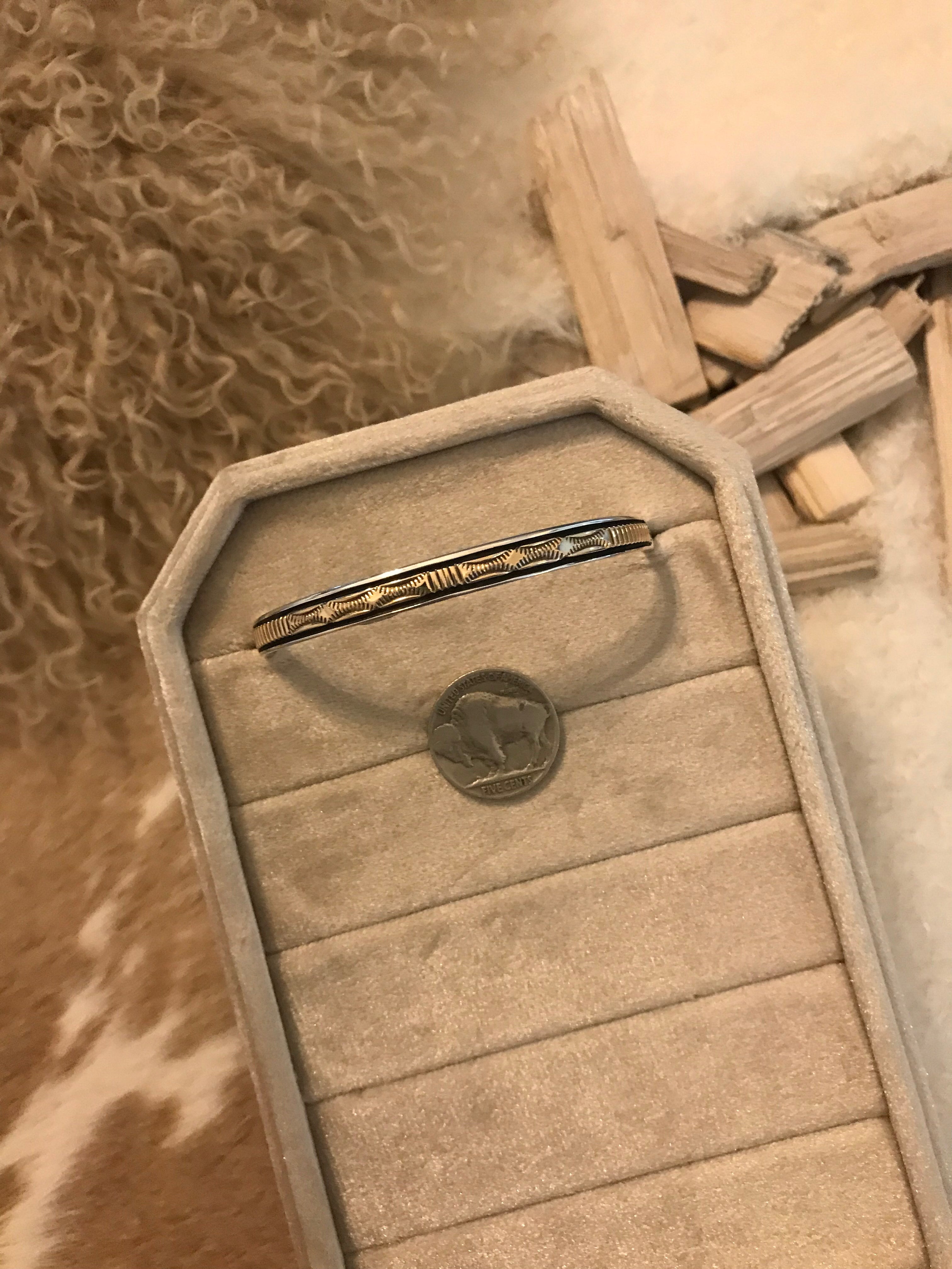 The Golden Cuff, 7-Bracelets & Cuffs-Calli Co., Turquoise and Silver Jewelry, Native American Handmade, Zuni Tribe, Navajo Tribe, Brock Texas