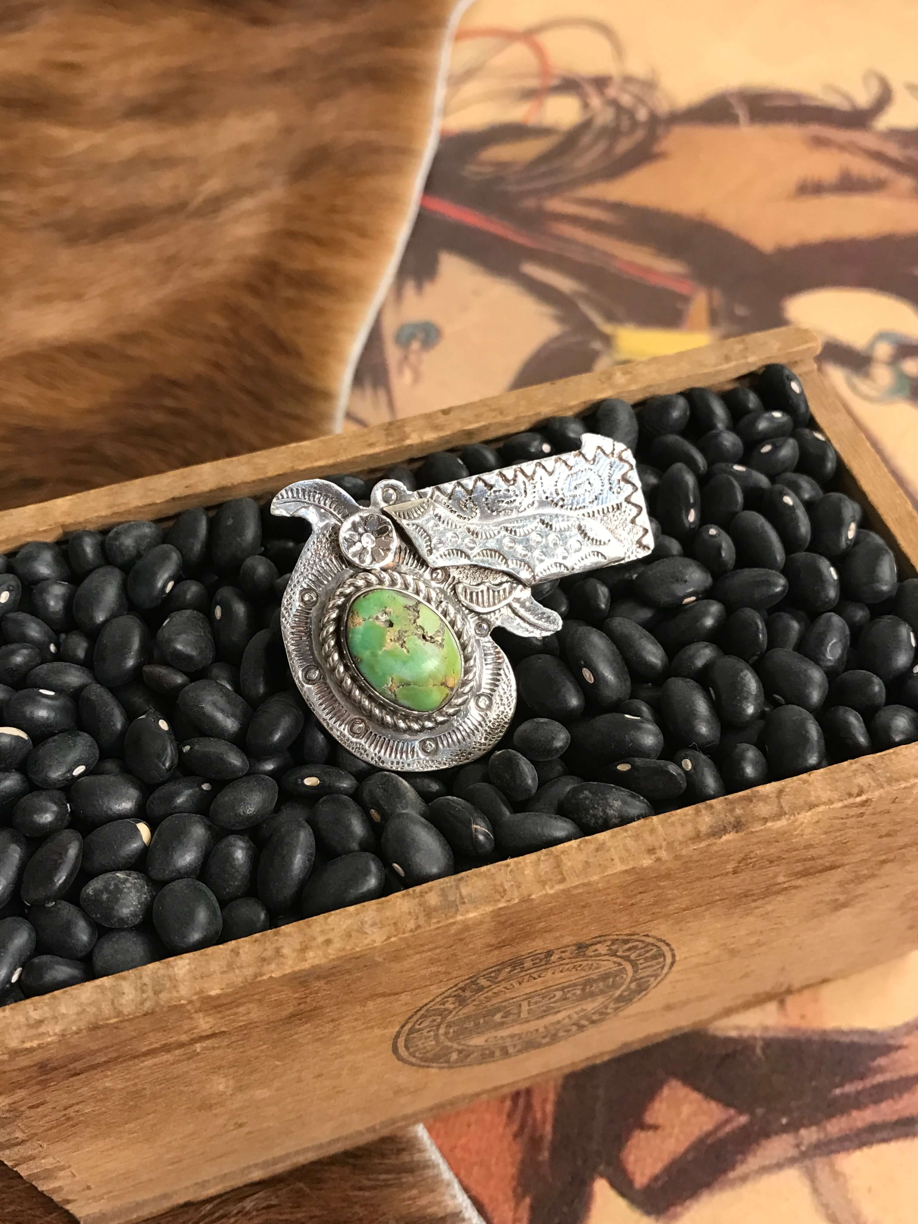 The Annie Oakley Adjustable Ring, 5-Rings-Calli Co., Turquoise and Silver Jewelry, Native American Handmade, Zuni Tribe, Navajo Tribe, Brock Texas