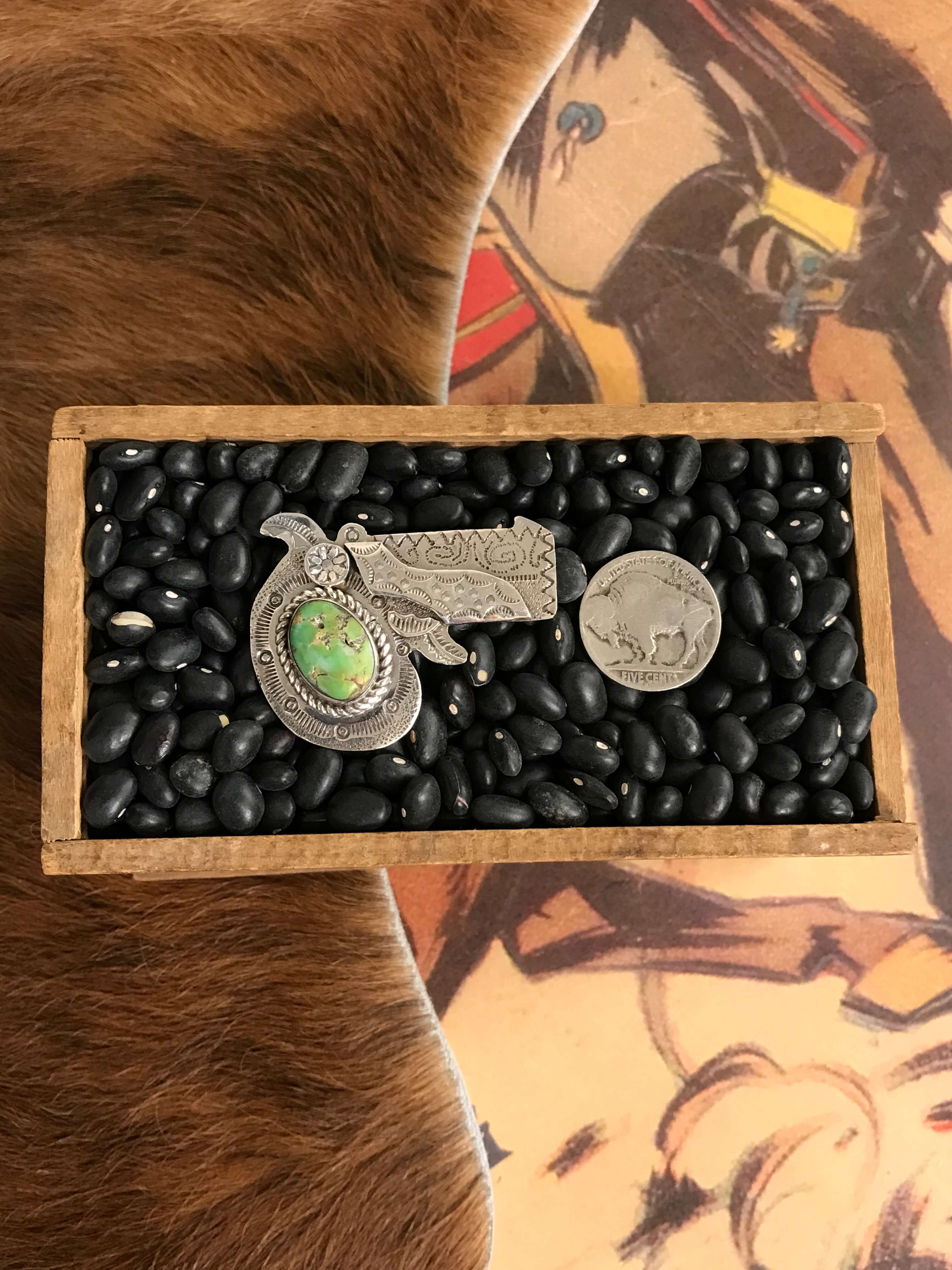 The Annie Oakley Adjustable Ring, 5-Rings-Calli Co., Turquoise and Silver Jewelry, Native American Handmade, Zuni Tribe, Navajo Tribe, Brock Texas