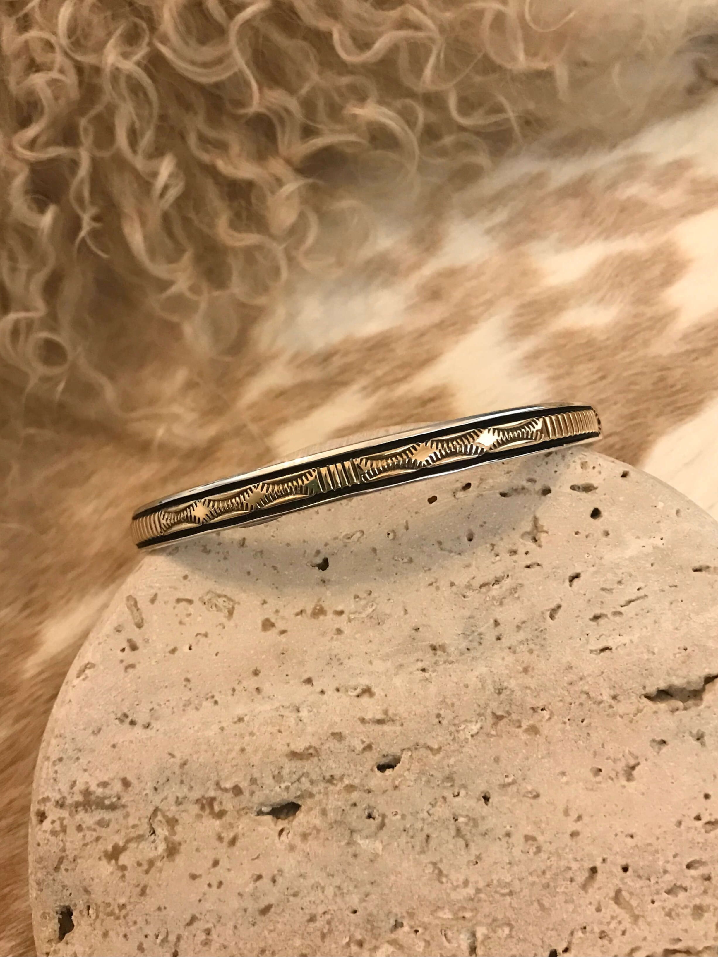 The Golden Cuff, 7-Bracelets & Cuffs-Calli Co., Turquoise and Silver Jewelry, Native American Handmade, Zuni Tribe, Navajo Tribe, Brock Texas