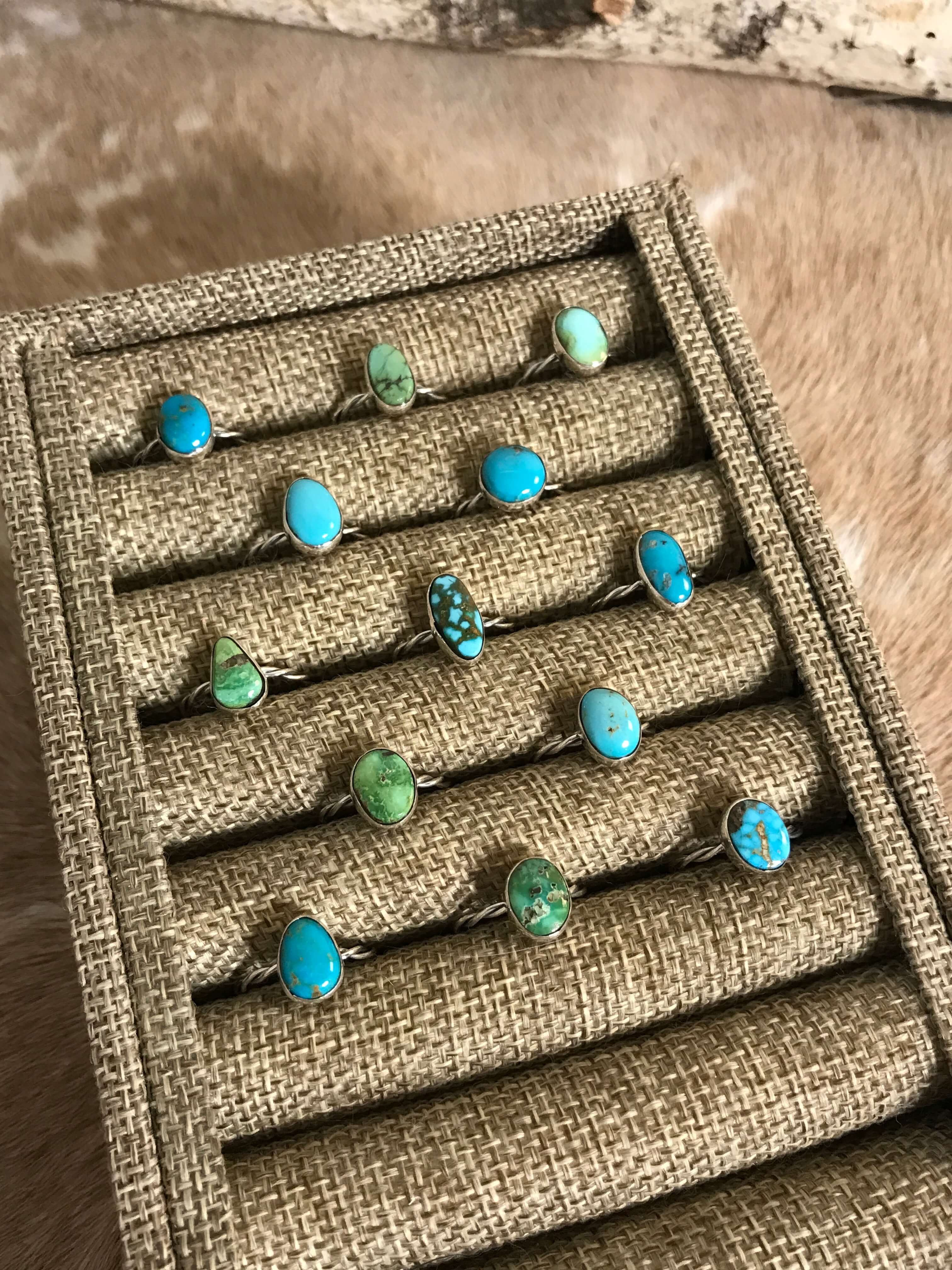 The Willowcreek Turquoise Rings-Rings-Calli Co., Turquoise and Silver Jewelry, Native American Handmade, Zuni Tribe, Navajo Tribe, Brock Texas