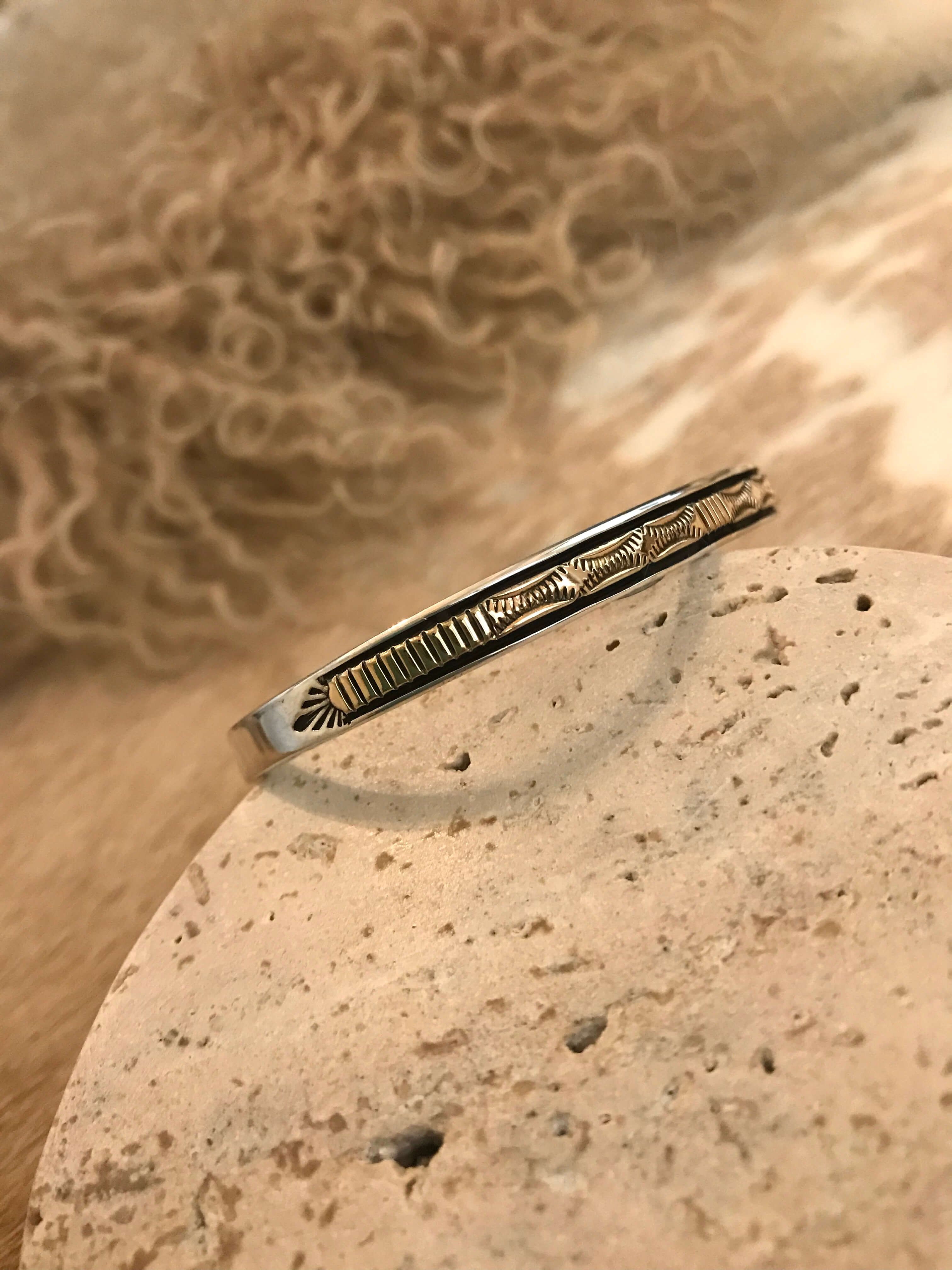 The Golden Cuff, 7-Bracelets & Cuffs-Calli Co., Turquoise and Silver Jewelry, Native American Handmade, Zuni Tribe, Navajo Tribe, Brock Texas