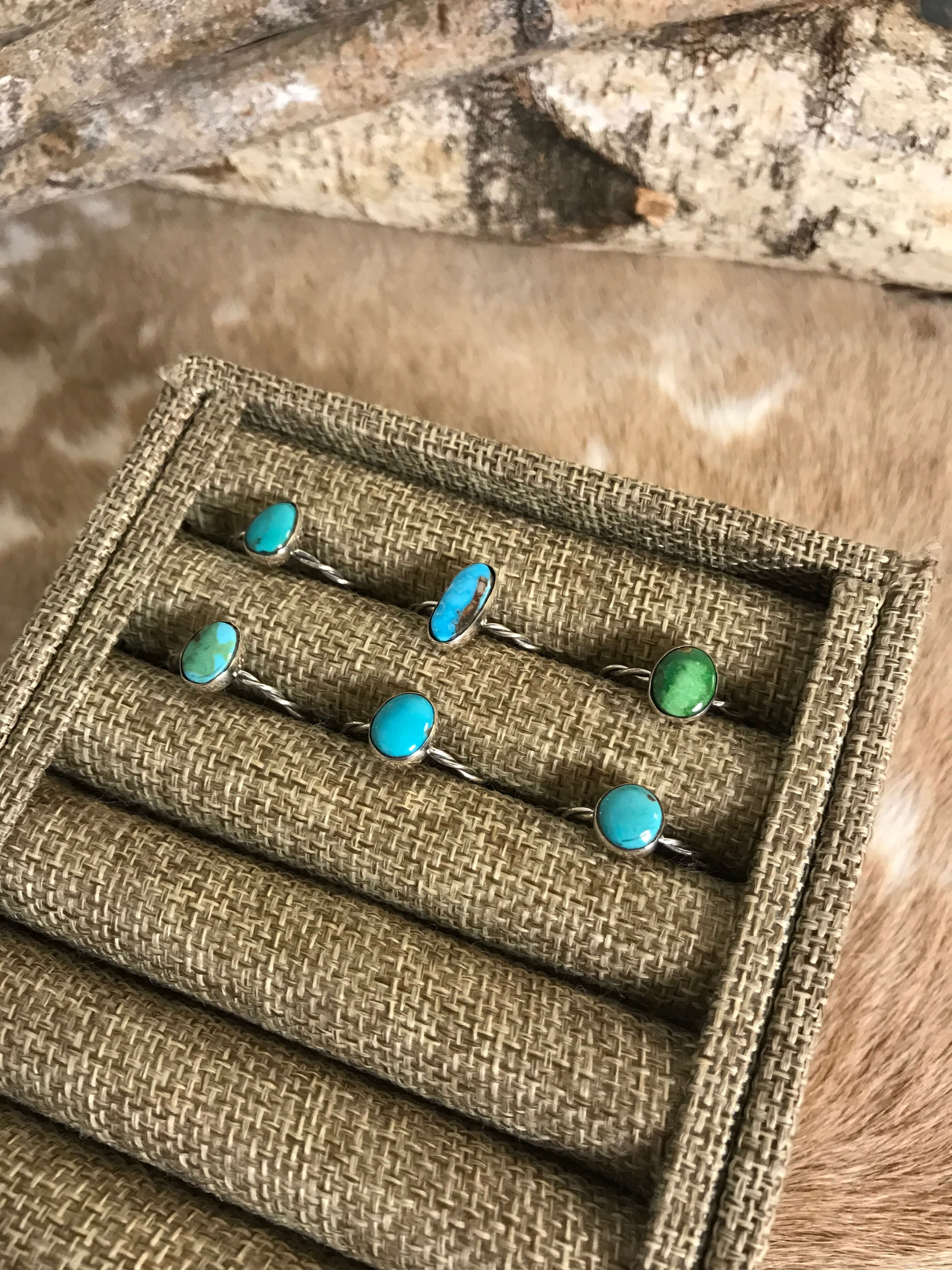The Willowcreek Turquoise Rings-Rings-Calli Co., Turquoise and Silver Jewelry, Native American Handmade, Zuni Tribe, Navajo Tribe, Brock Texas