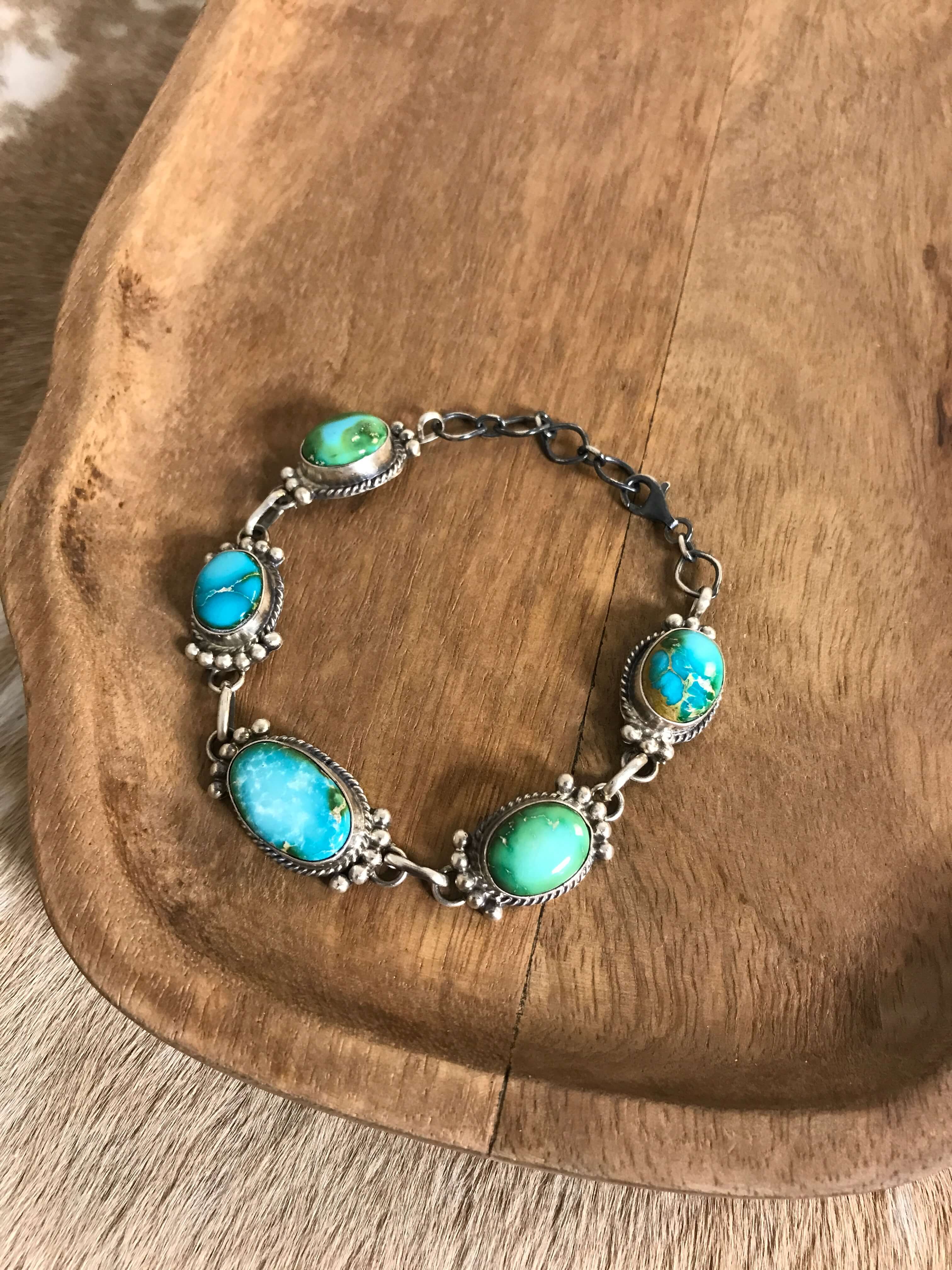 The Norland Link Bracelet, 3-Bracelets & Cuffs-Calli Co., Turquoise and Silver Jewelry, Native American Handmade, Zuni Tribe, Navajo Tribe, Brock Texas