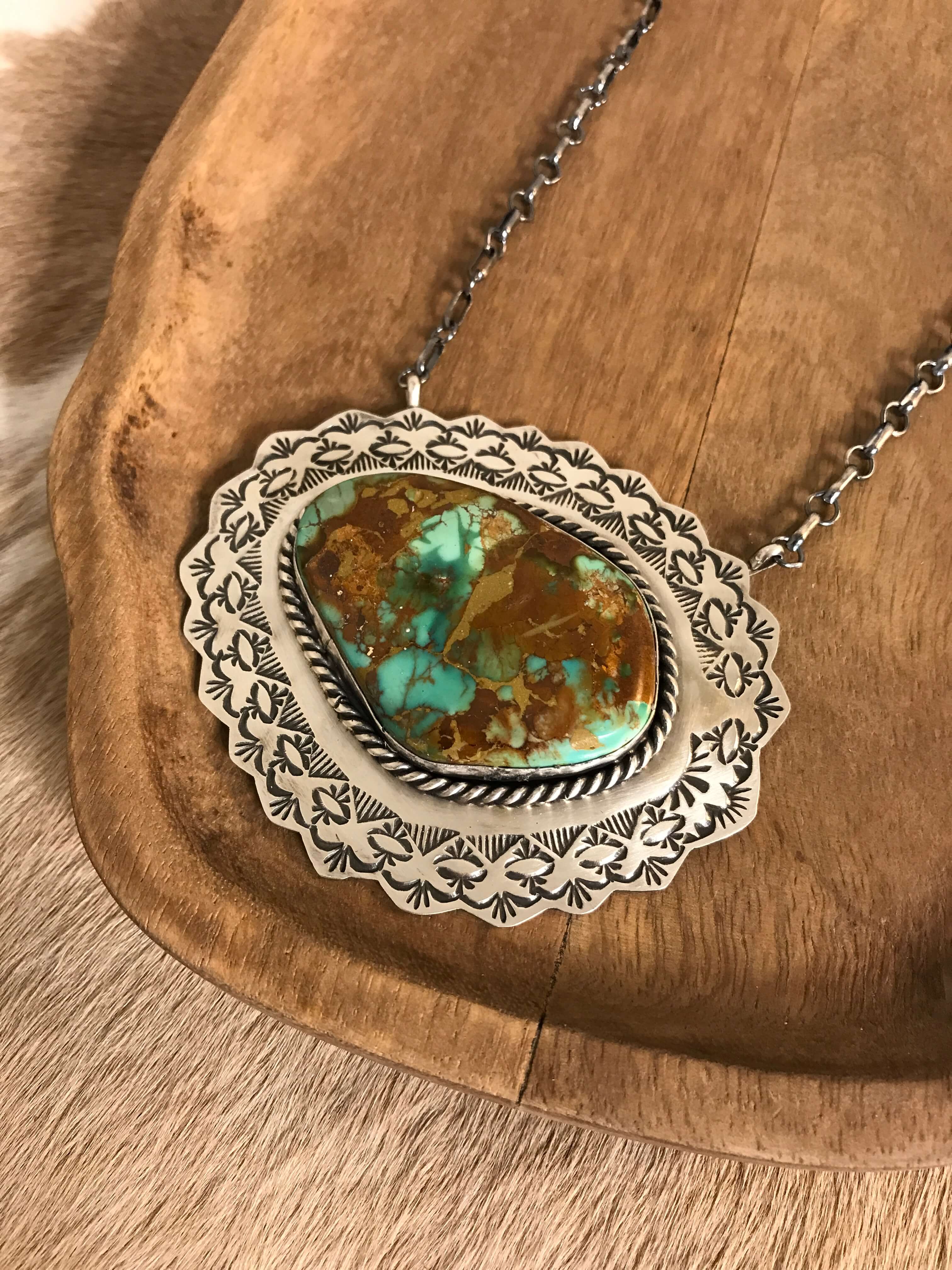 The Mirrormont Necklace, 1-Necklaces-Calli Co., Turquoise and Silver Jewelry, Native American Handmade, Zuni Tribe, Navajo Tribe, Brock Texas