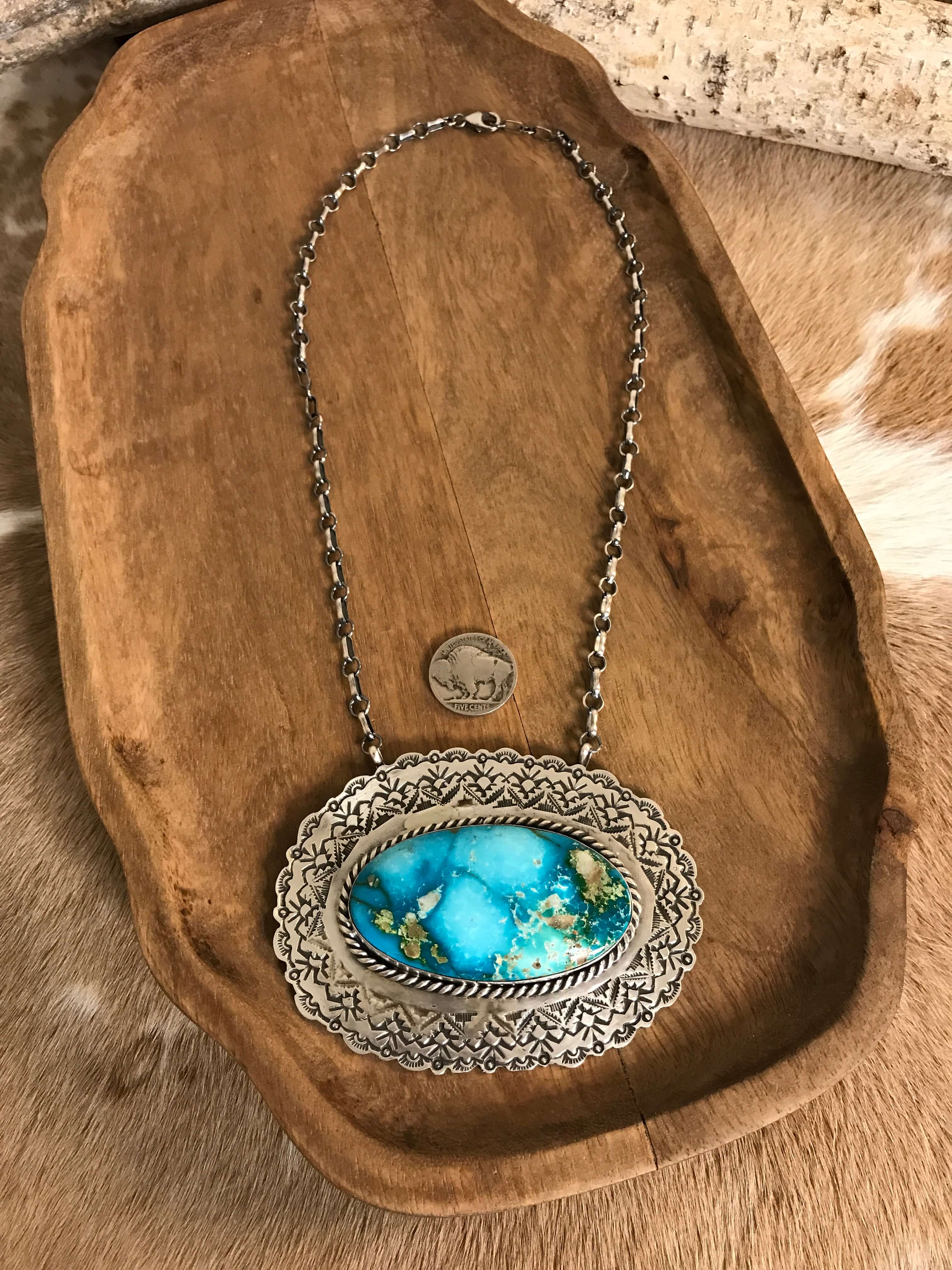The Mirrormont Necklace, 2-Necklaces-Calli Co., Turquoise and Silver Jewelry, Native American Handmade, Zuni Tribe, Navajo Tribe, Brock Texas