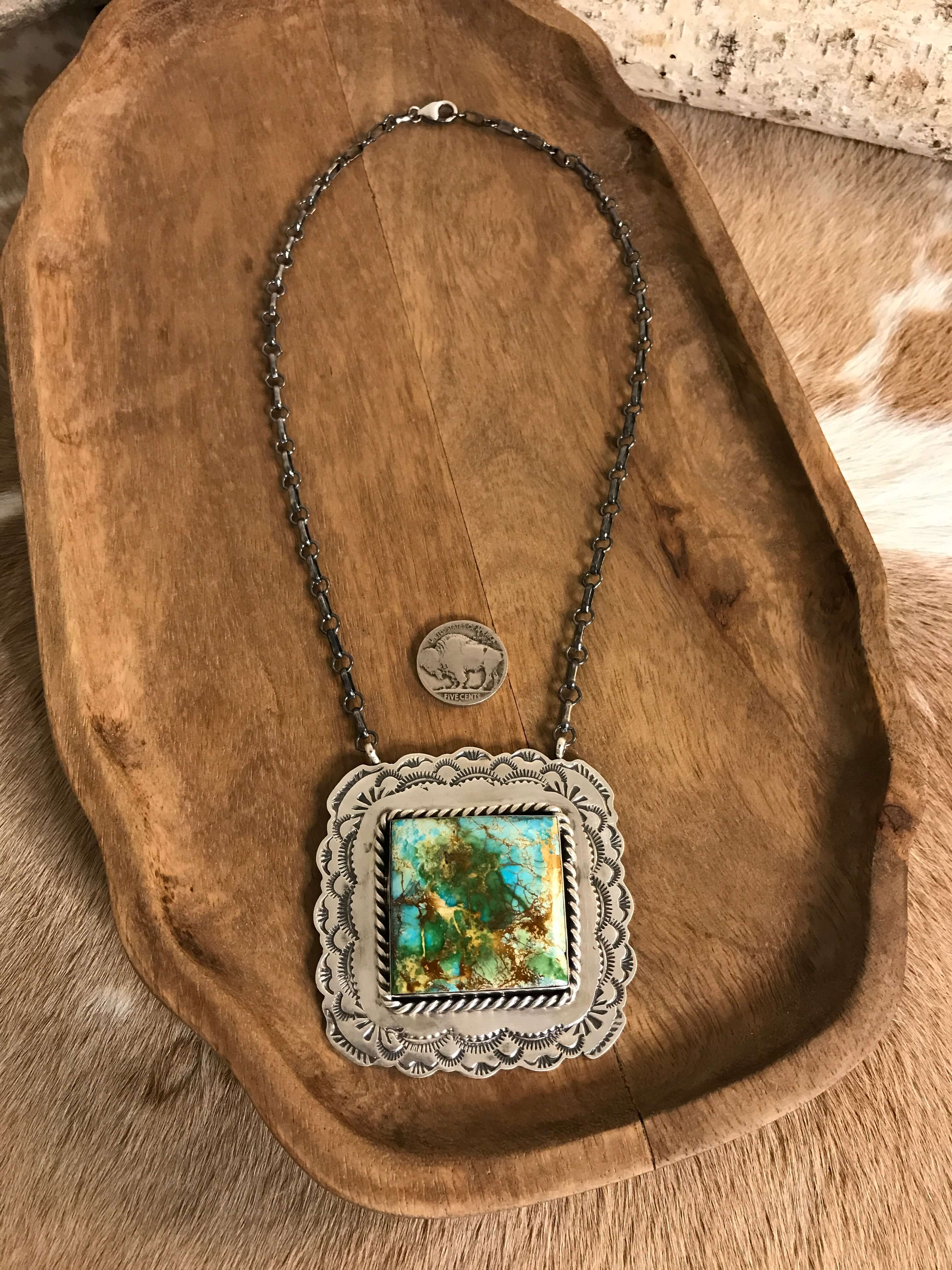 The Mirrormont Necklace, 4-Necklaces-Calli Co., Turquoise and Silver Jewelry, Native American Handmade, Zuni Tribe, Navajo Tribe, Brock Texas