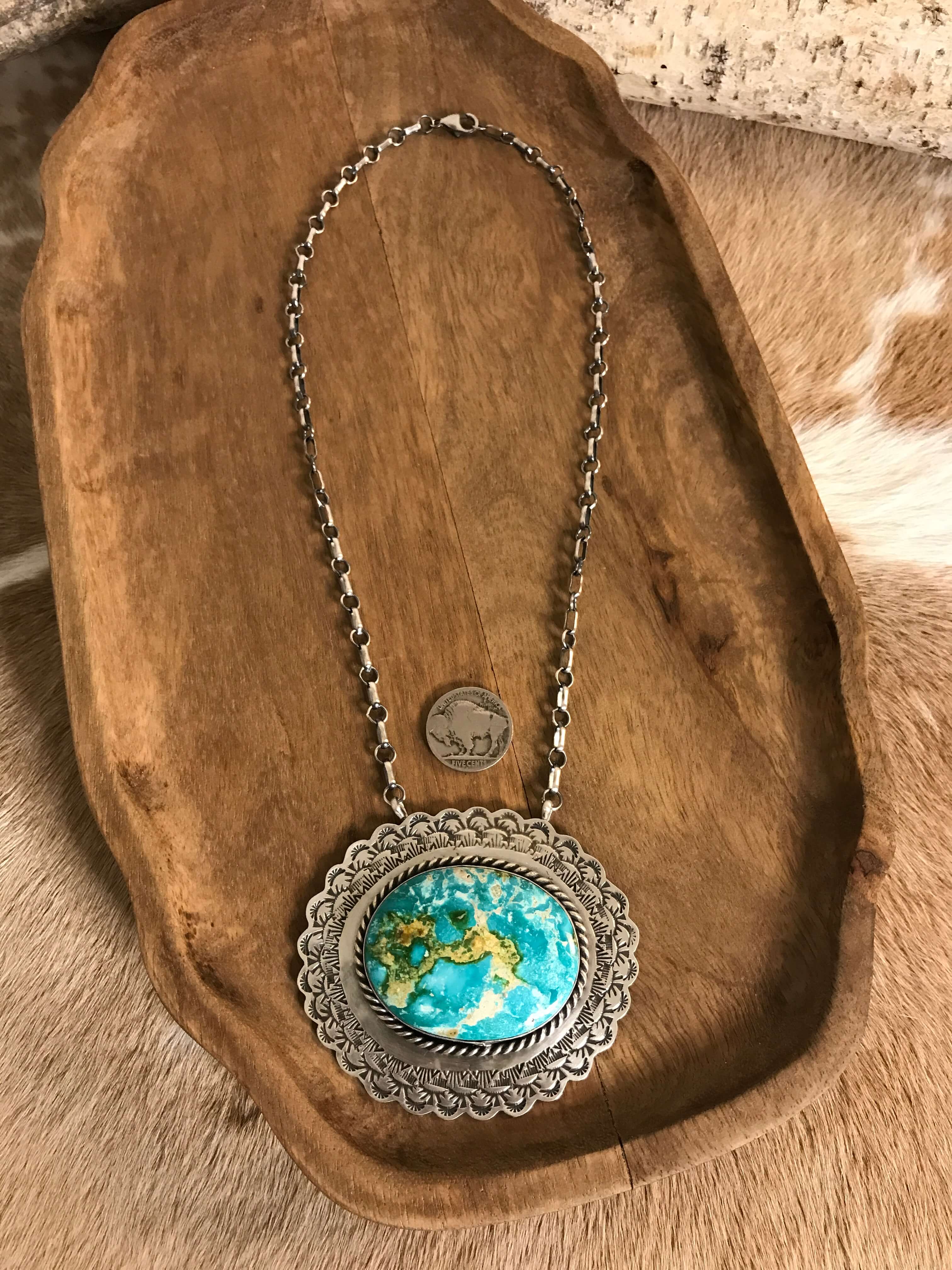 The Mirrormont Necklace, 5-Necklaces-Calli Co., Turquoise and Silver Jewelry, Native American Handmade, Zuni Tribe, Navajo Tribe, Brock Texas