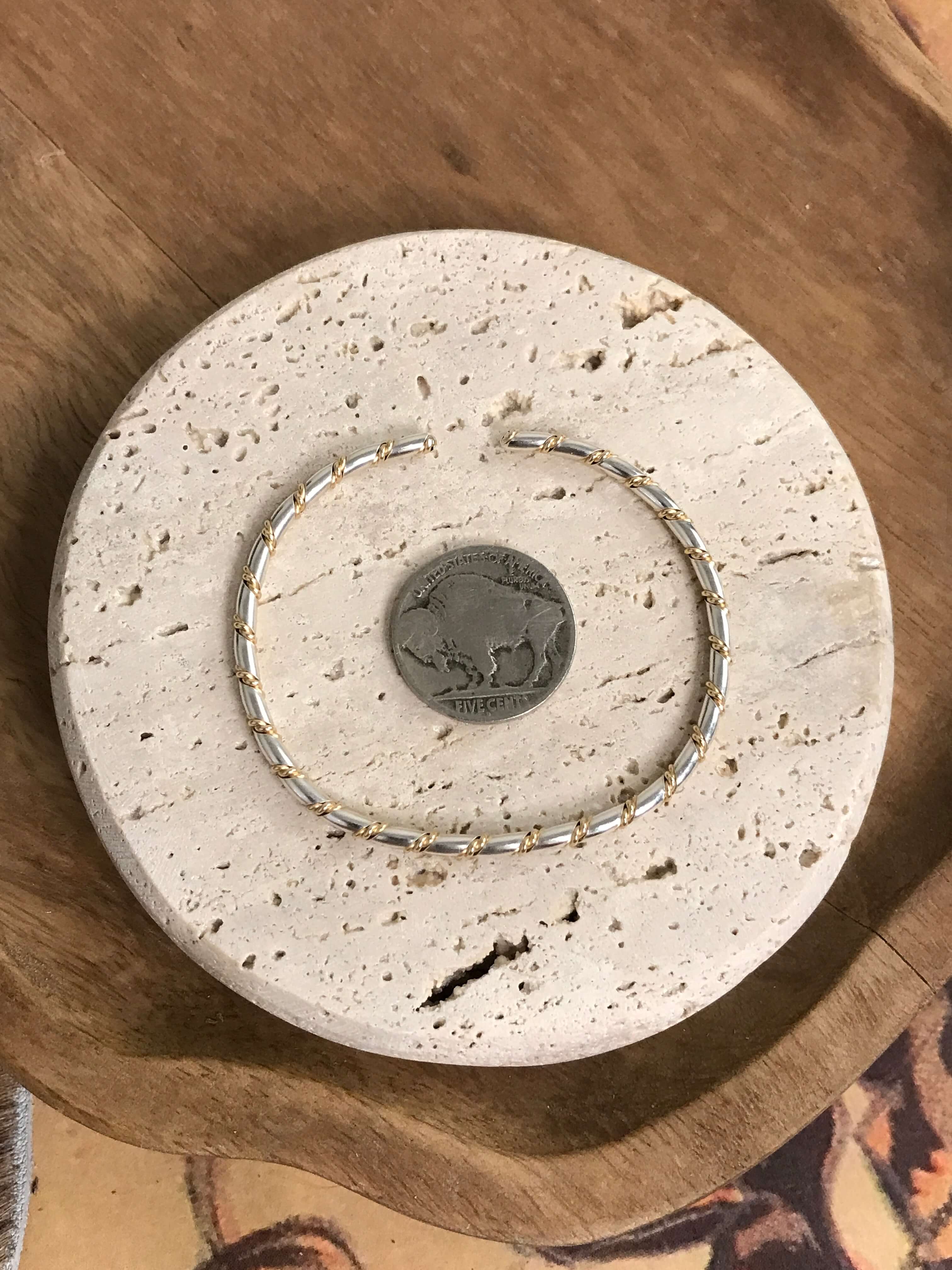 The Two Tone Twist Cuff-Bracelets & Cuffs-Calli Co., Turquoise and Silver Jewelry, Native American Handmade, Zuni Tribe, Navajo Tribe, Brock Texas