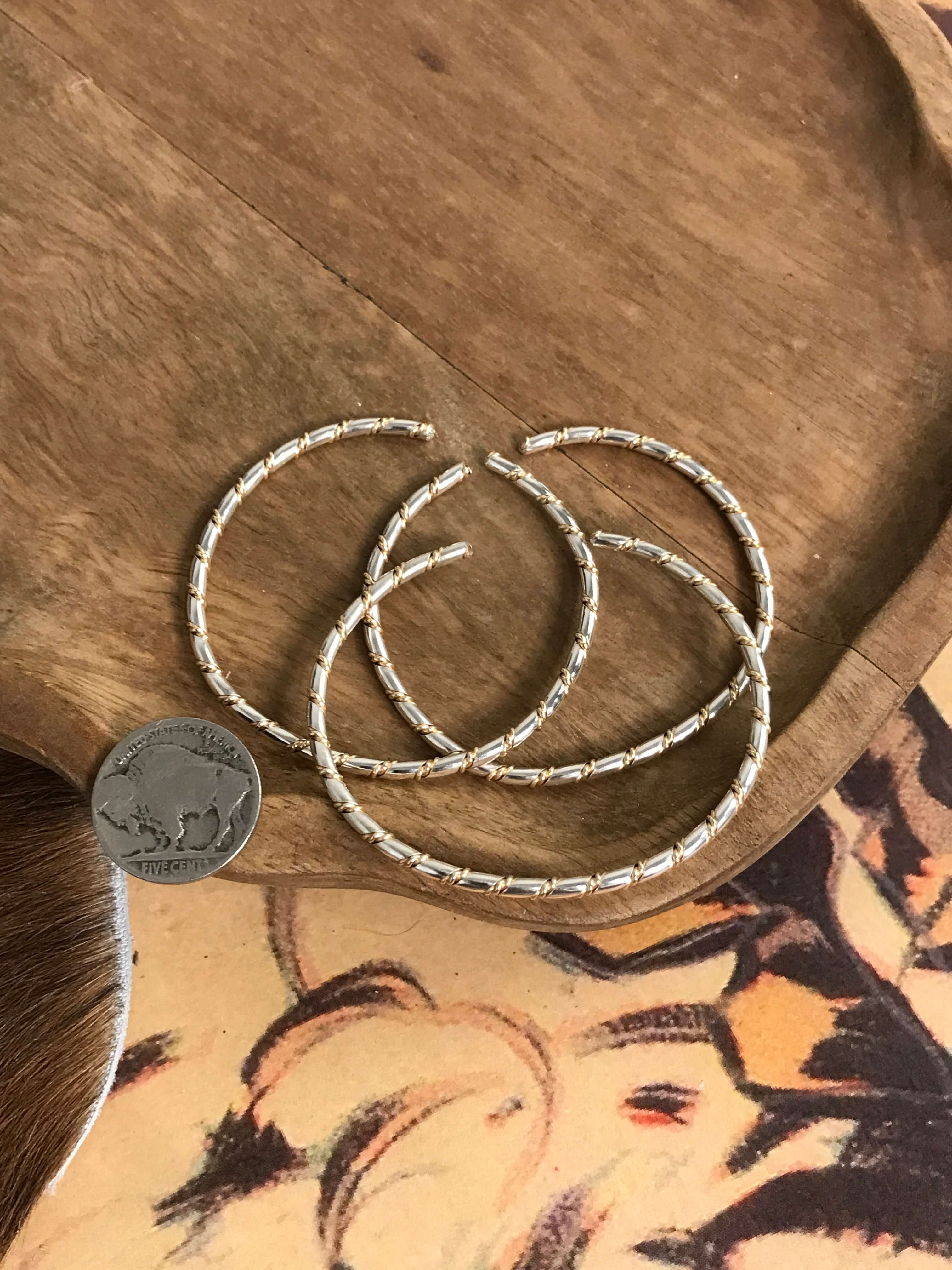 The Two Tone Twist Cuff-Bracelets & Cuffs-Calli Co., Turquoise and Silver Jewelry, Native American Handmade, Zuni Tribe, Navajo Tribe, Brock Texas