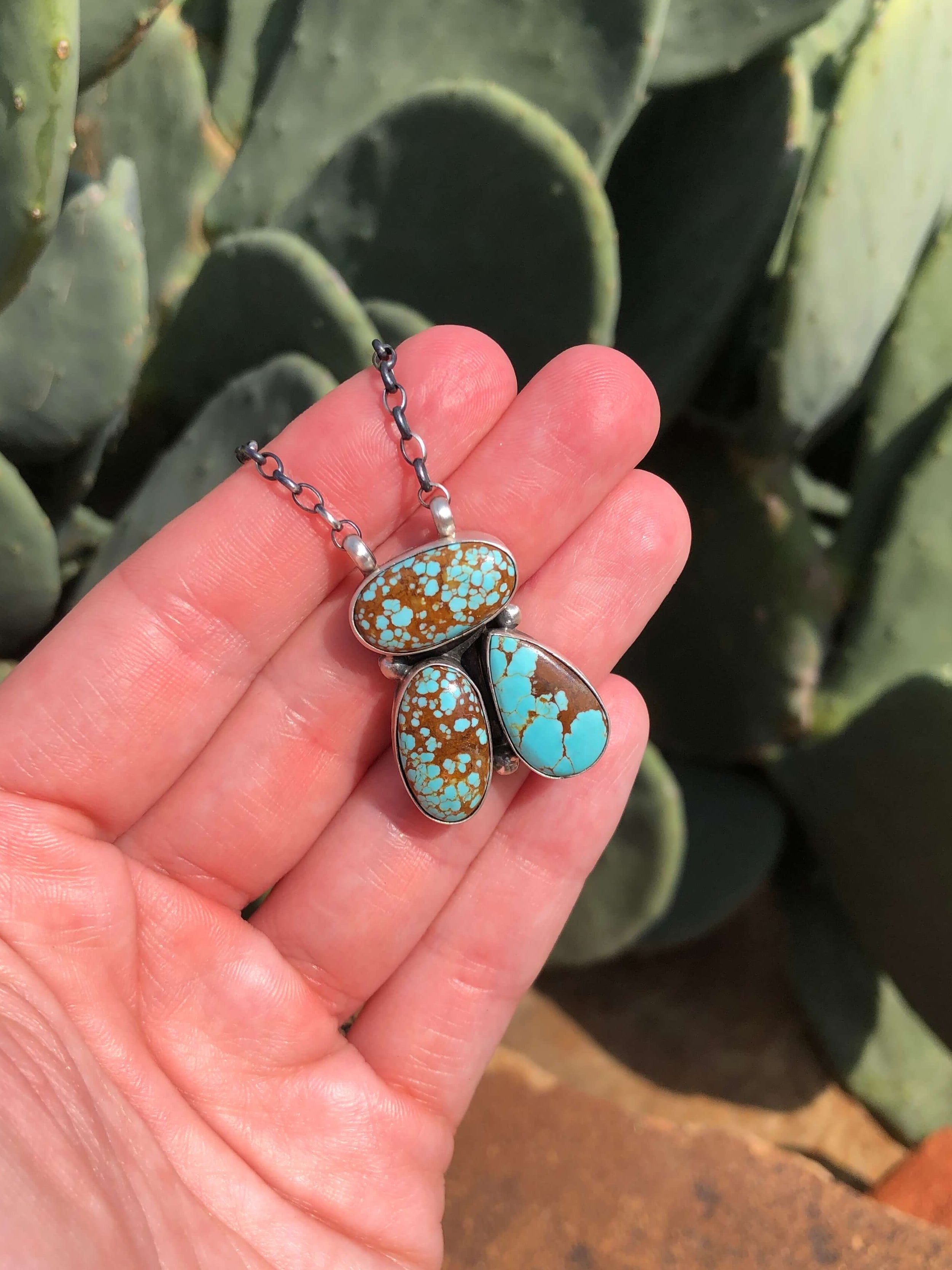 The Tempe Necklace, 18-Necklaces-Calli Co., Turquoise and Silver Jewelry, Native American Handmade, Zuni Tribe, Navajo Tribe, Brock Texas