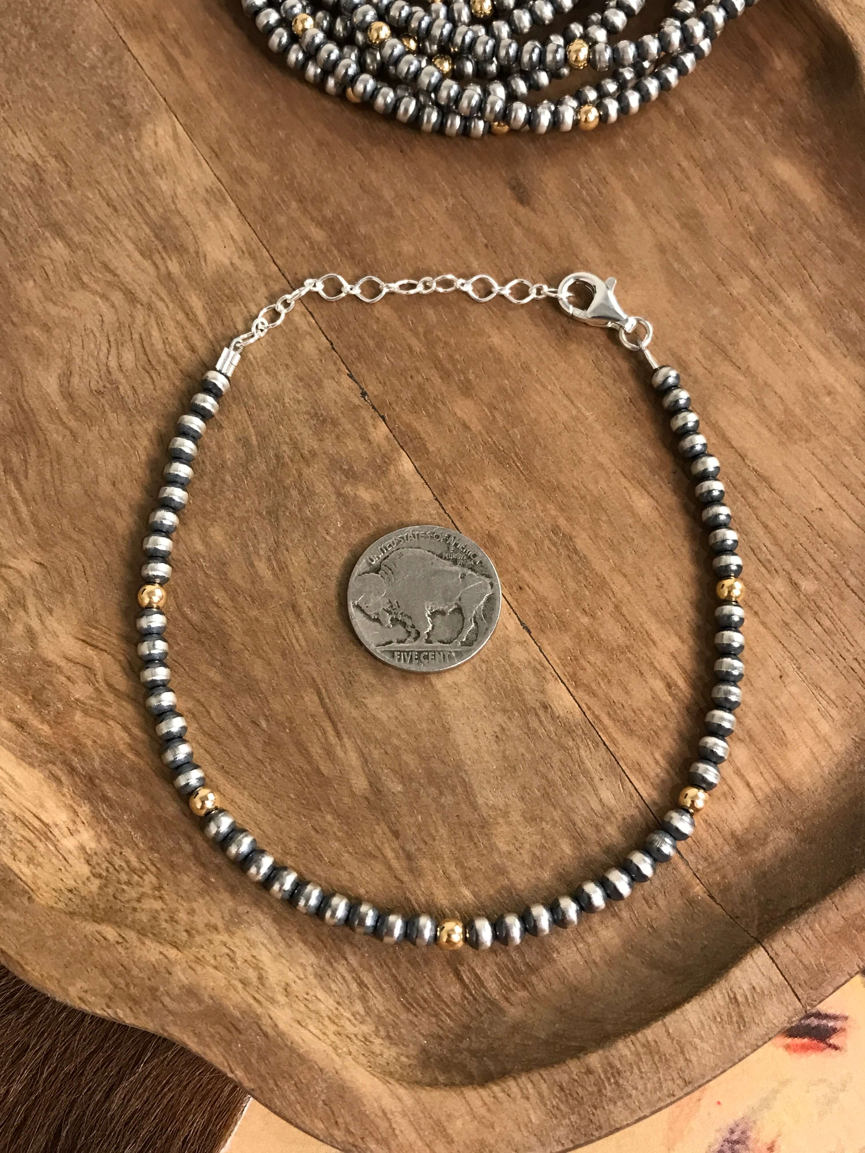 The Theta Ankle Bracelet-Bracelets & Cuffs-Calli Co., Turquoise and Silver Jewelry, Native American Handmade, Zuni Tribe, Navajo Tribe, Brock Texas