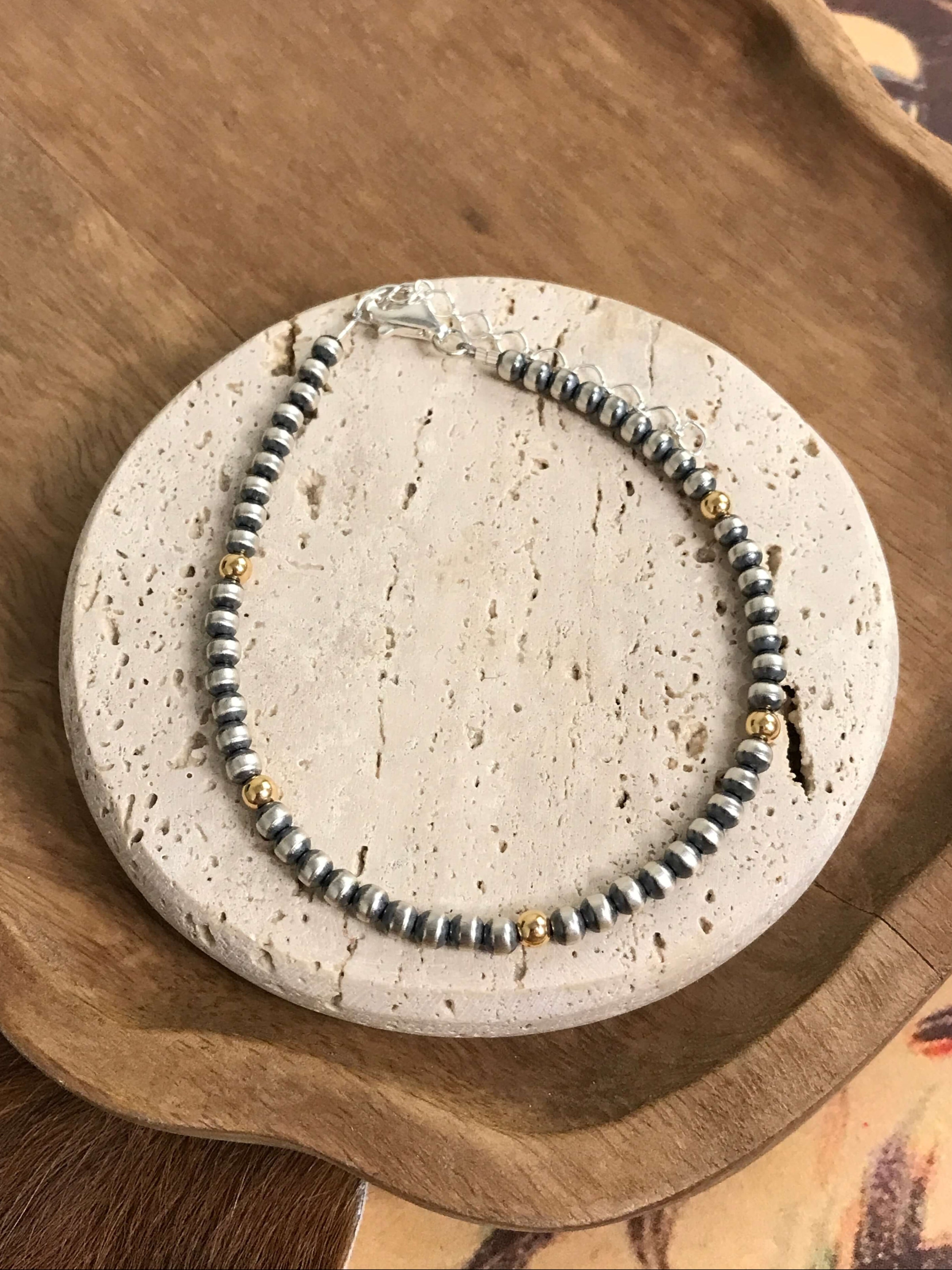 The Theta Ankle Bracelet-Bracelets & Cuffs-Calli Co., Turquoise and Silver Jewelry, Native American Handmade, Zuni Tribe, Navajo Tribe, Brock Texas