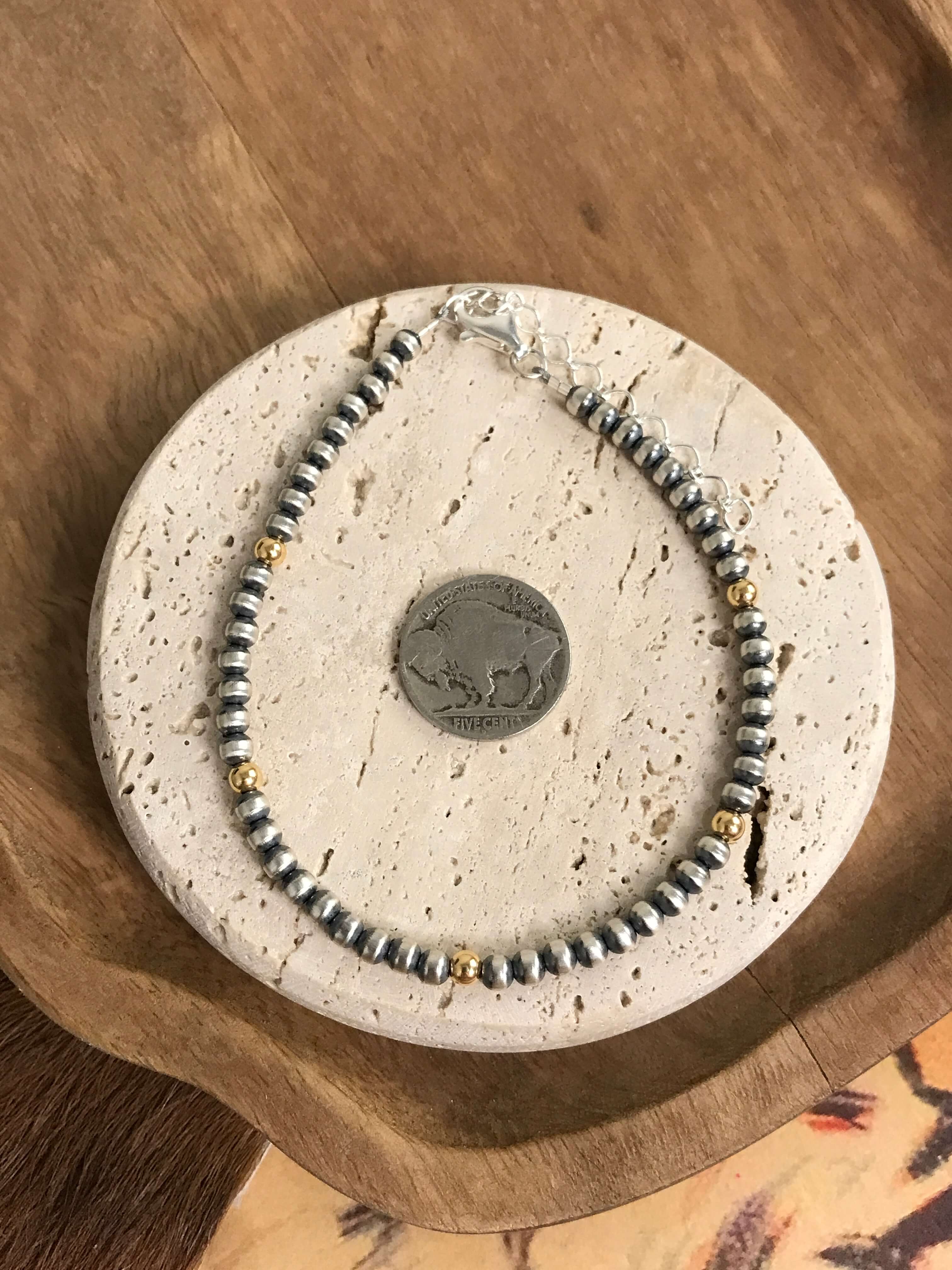 The Theta Ankle Bracelet-Bracelets & Cuffs-Calli Co., Turquoise and Silver Jewelry, Native American Handmade, Zuni Tribe, Navajo Tribe, Brock Texas