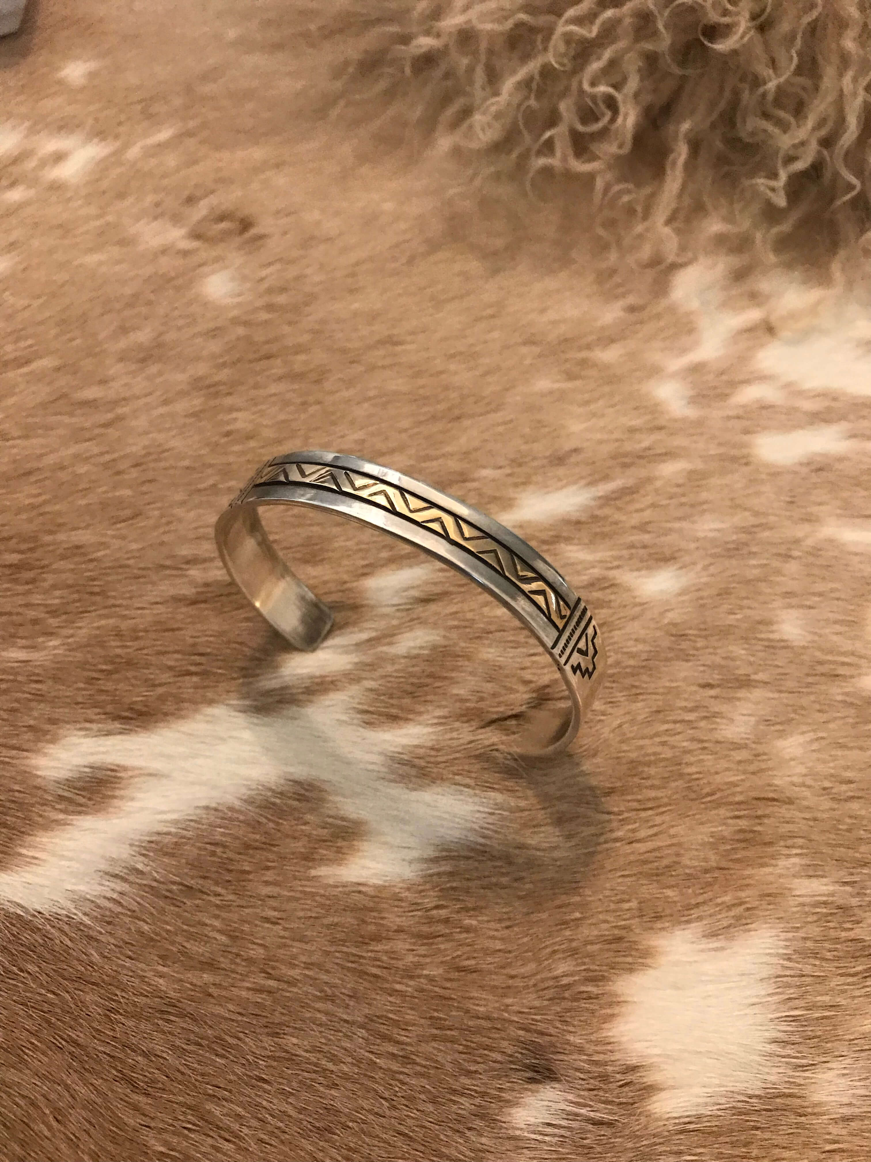 The Golden Cuff, 5-Bracelets & Cuffs-Calli Co., Turquoise and Silver Jewelry, Native American Handmade, Zuni Tribe, Navajo Tribe, Brock Texas