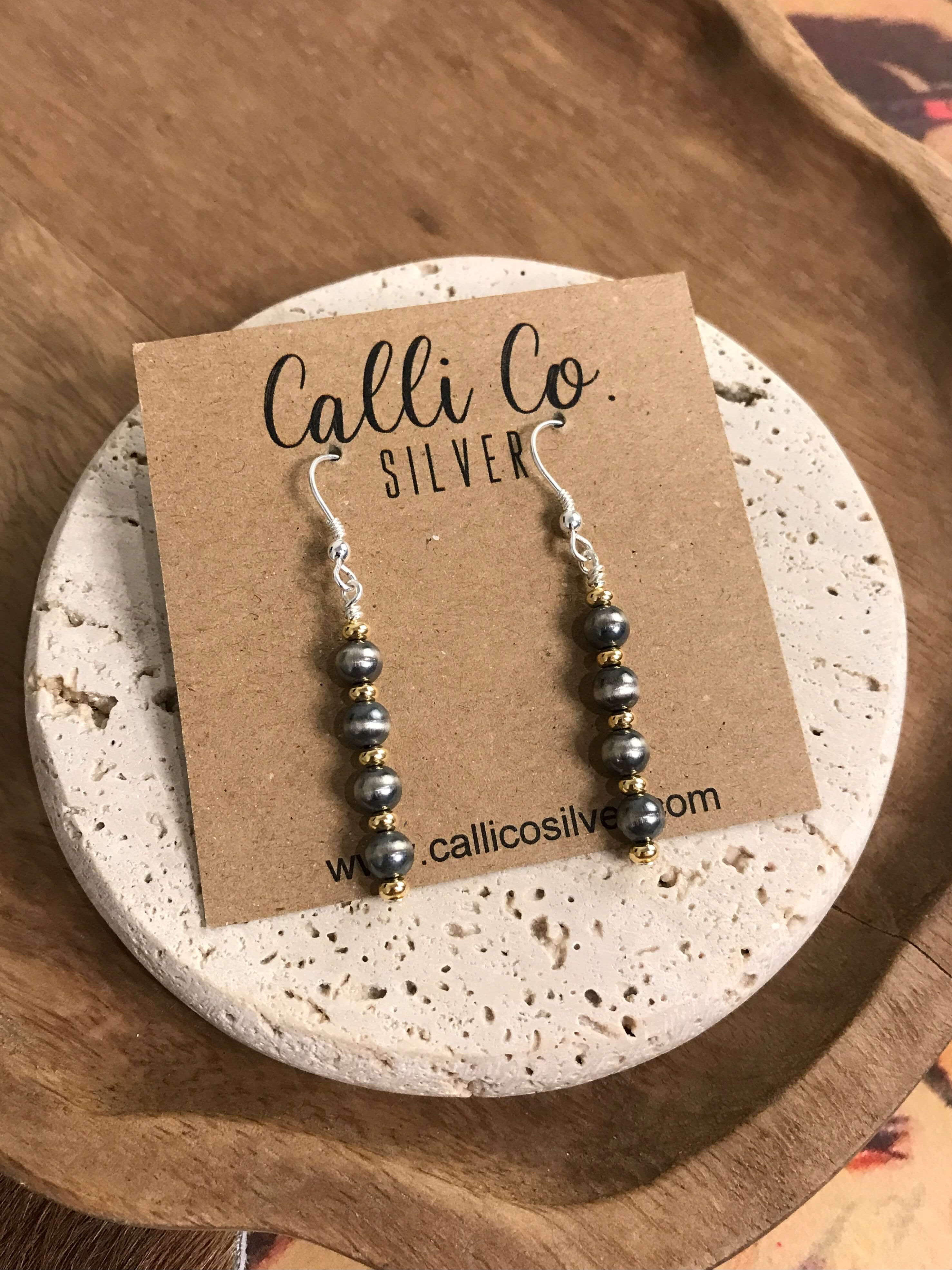 The Dublin Earrings-Earrings-Calli Co., Turquoise and Silver Jewelry, Native American Handmade, Zuni Tribe, Navajo Tribe, Brock Texas