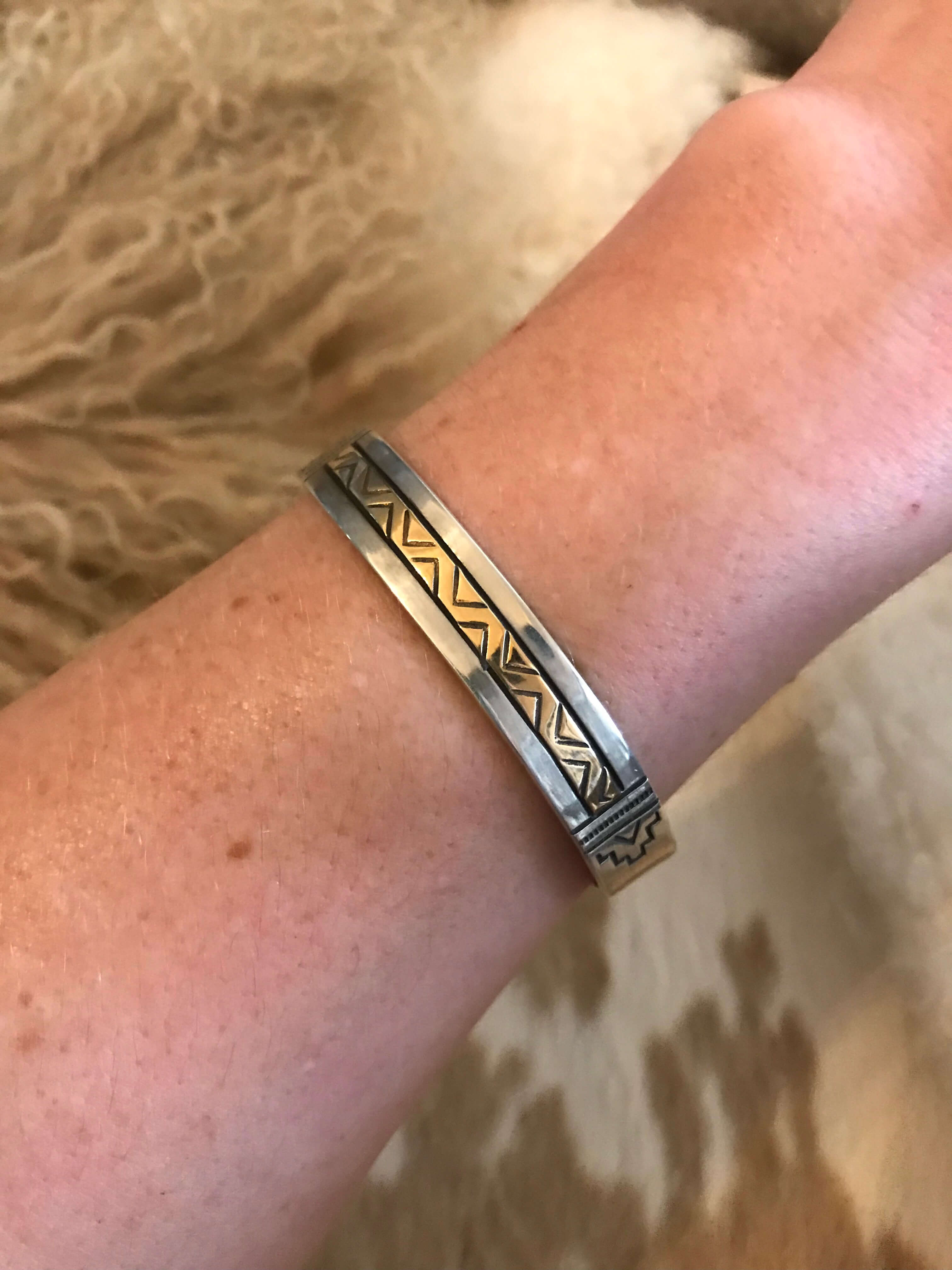 The Golden Cuff, 5-Bracelets & Cuffs-Calli Co., Turquoise and Silver Jewelry, Native American Handmade, Zuni Tribe, Navajo Tribe, Brock Texas