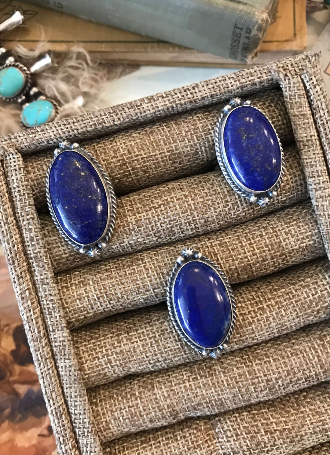 The Ward Rings in Lapis-Rings-Calli Co., Turquoise and Silver Jewelry, Native American Handmade, Zuni Tribe, Navajo Tribe, Brock Texas