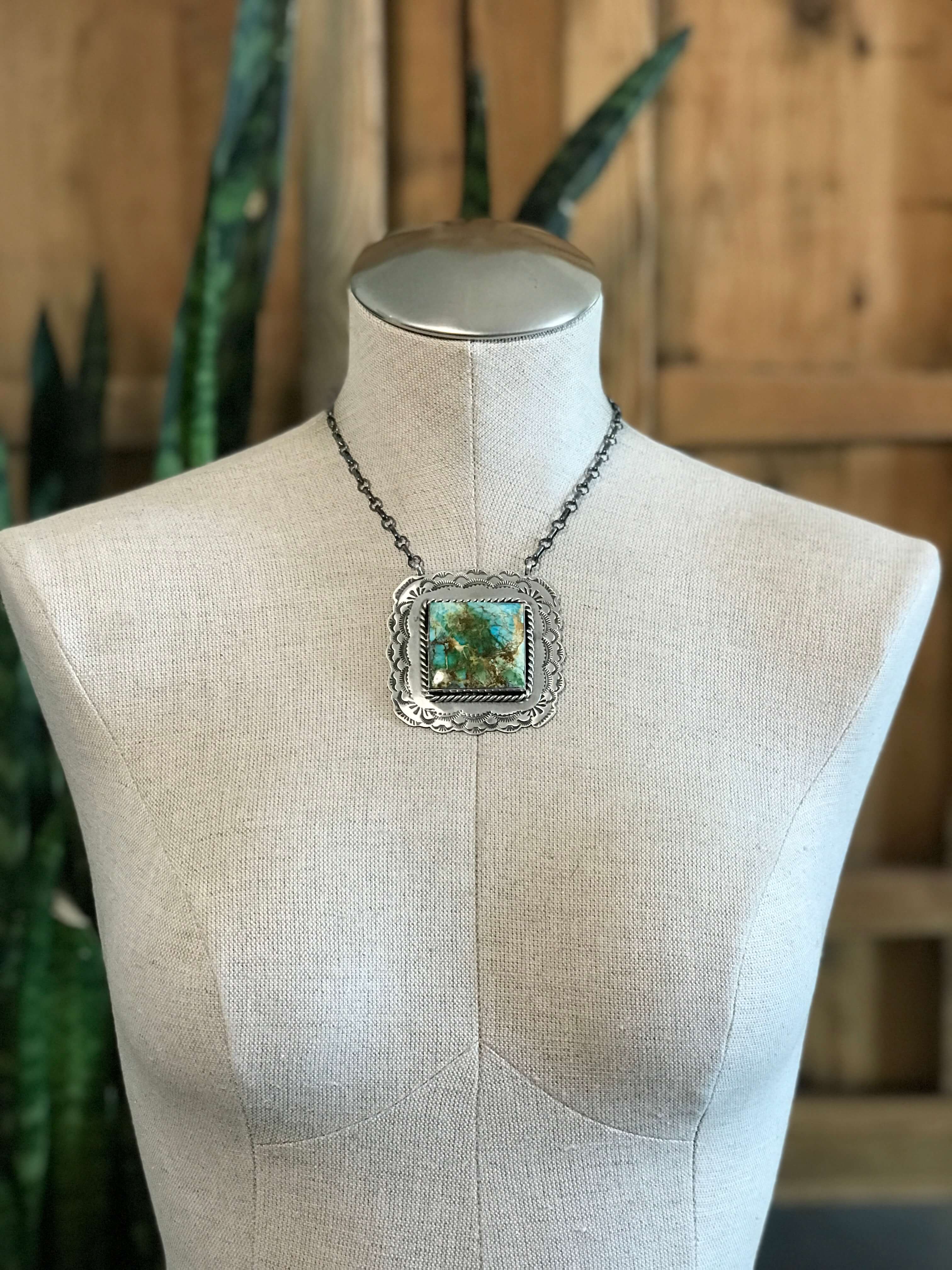 The Mirrormont Necklace, 4-Necklaces-Calli Co., Turquoise and Silver Jewelry, Native American Handmade, Zuni Tribe, Navajo Tribe, Brock Texas