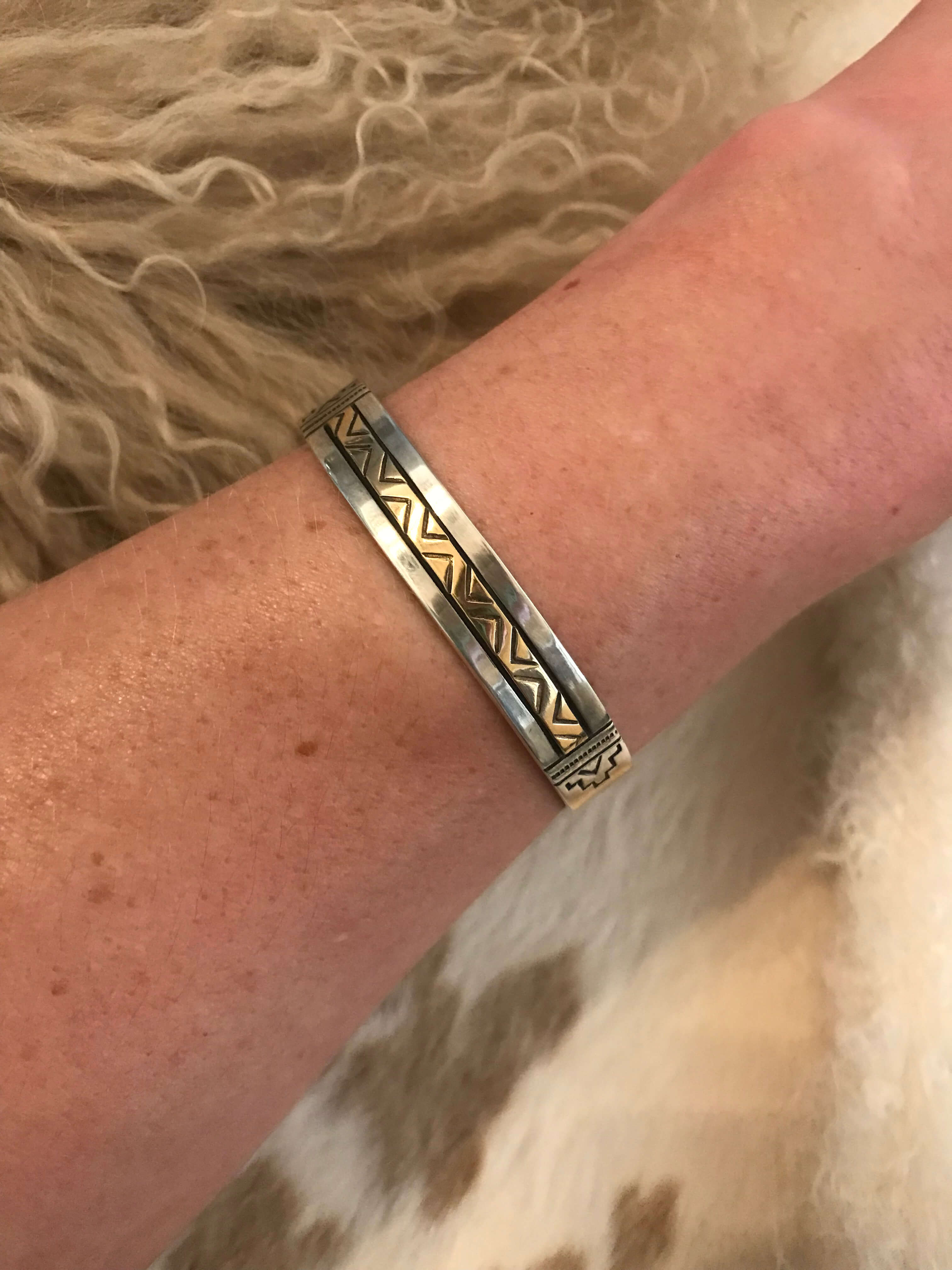 The Golden Cuff, 5-Bracelets & Cuffs-Calli Co., Turquoise and Silver Jewelry, Native American Handmade, Zuni Tribe, Navajo Tribe, Brock Texas