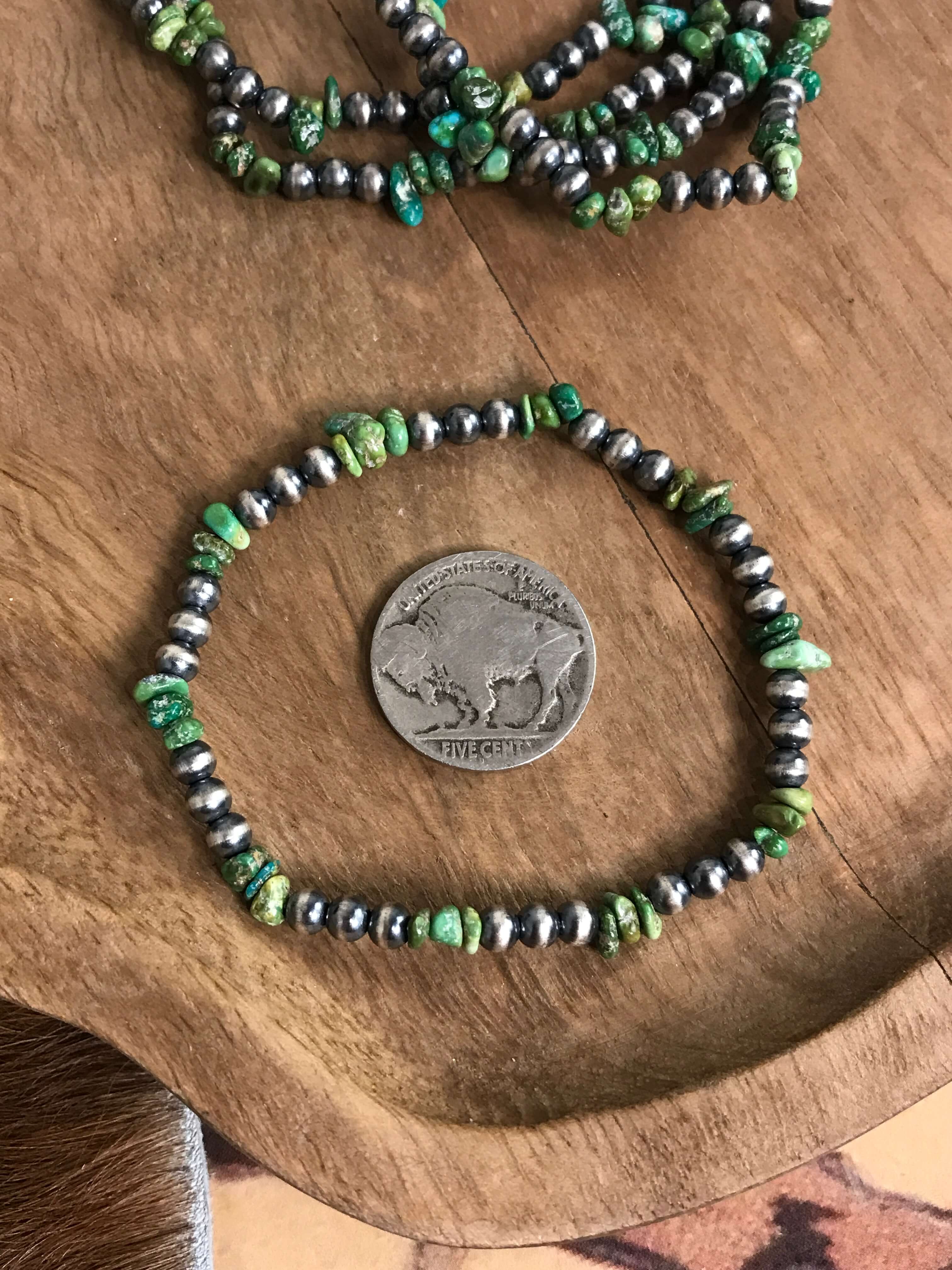 The Morocco Stretch Bracelet-Bracelets & Cuffs-Calli Co., Turquoise and Silver Jewelry, Native American Handmade, Zuni Tribe, Navajo Tribe, Brock Texas