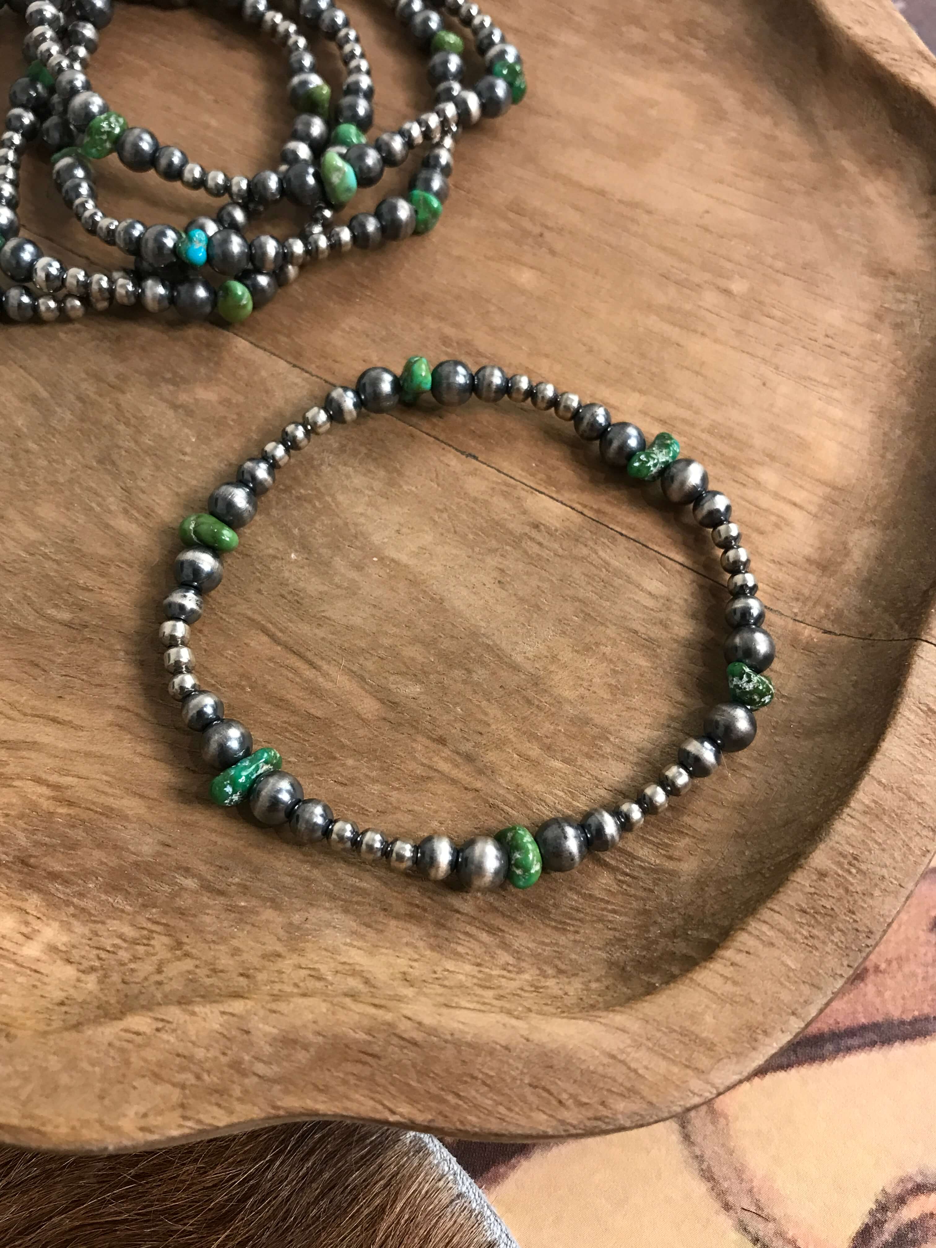 The Lagoon Stretch Bracelet-Bracelets & Cuffs-Calli Co., Turquoise and Silver Jewelry, Native American Handmade, Zuni Tribe, Navajo Tribe, Brock Texas