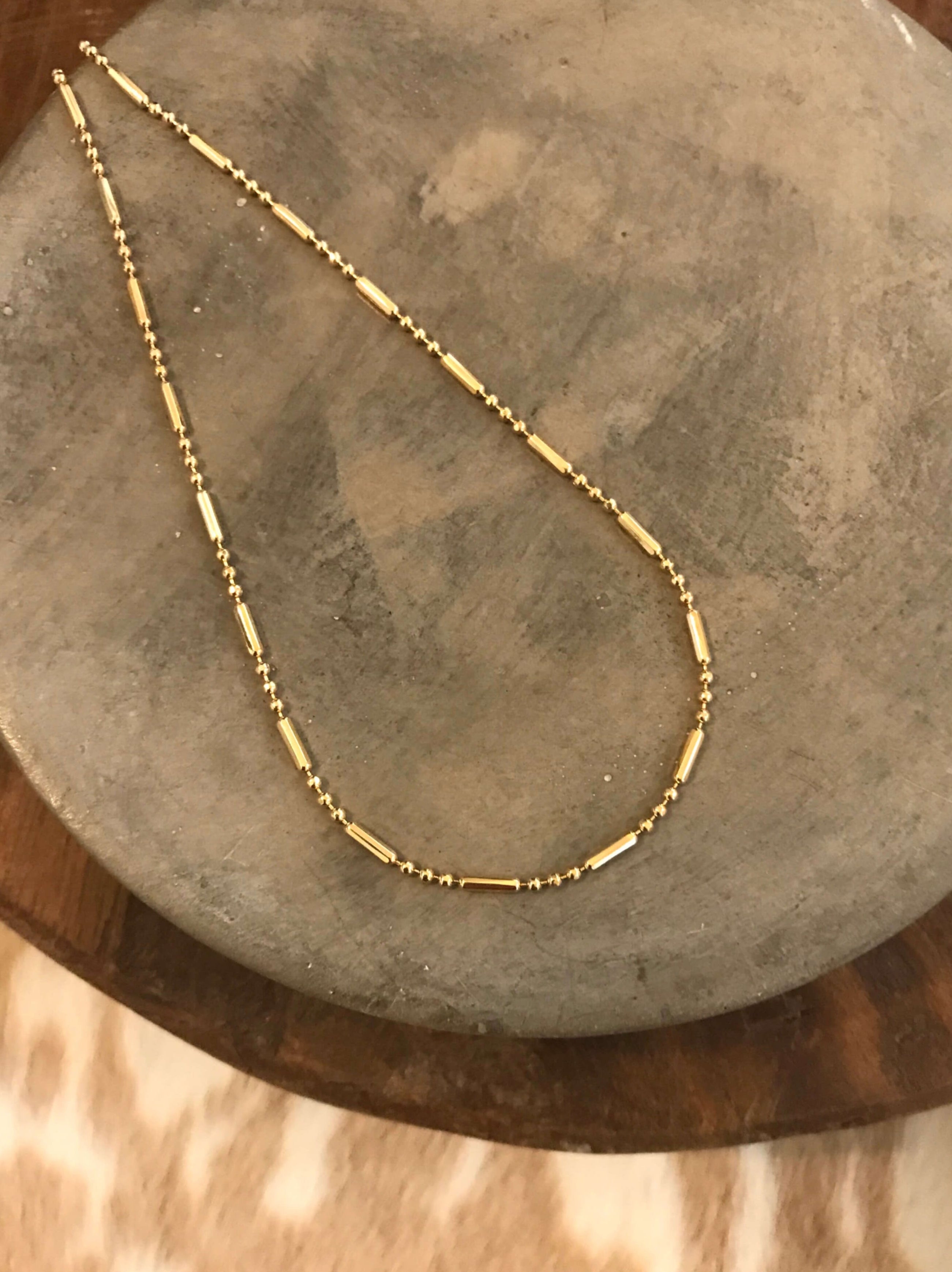 The Gold-Filled Dash Chain-Necklaces-Calli Co., Turquoise and Silver Jewelry, Native American Handmade, Zuni Tribe, Navajo Tribe, Brock Texas