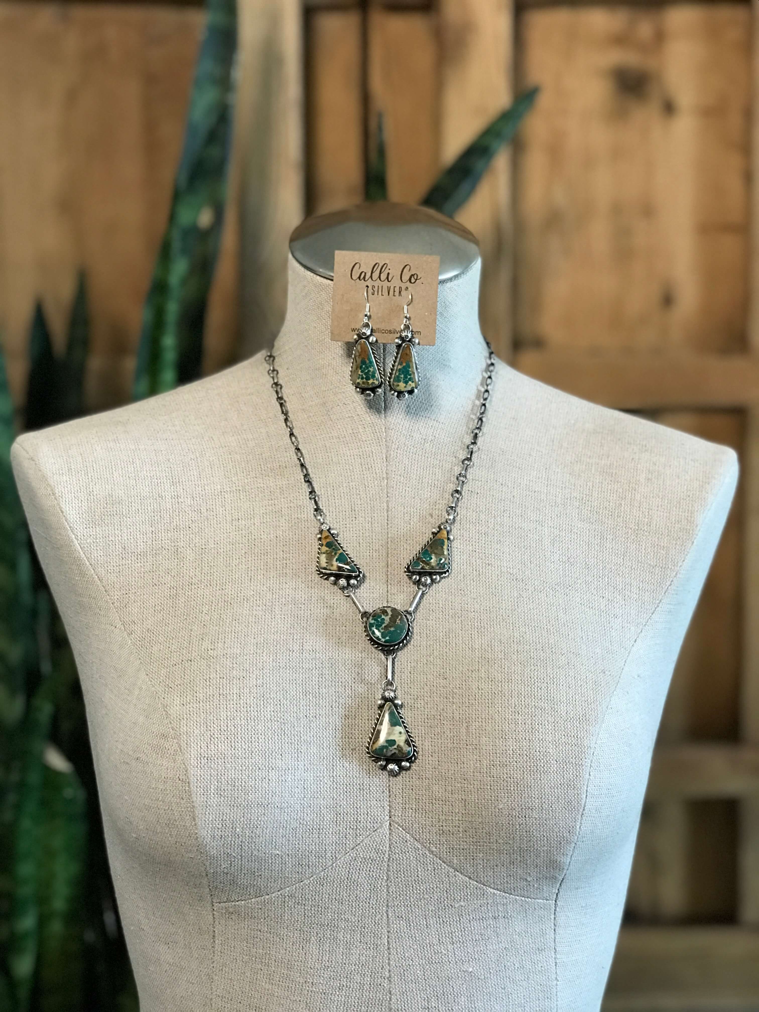 The Copeland Lariat Necklace Set, 15-Necklaces-Calli Co., Turquoise and Silver Jewelry, Native American Handmade, Zuni Tribe, Navajo Tribe, Brock Texas