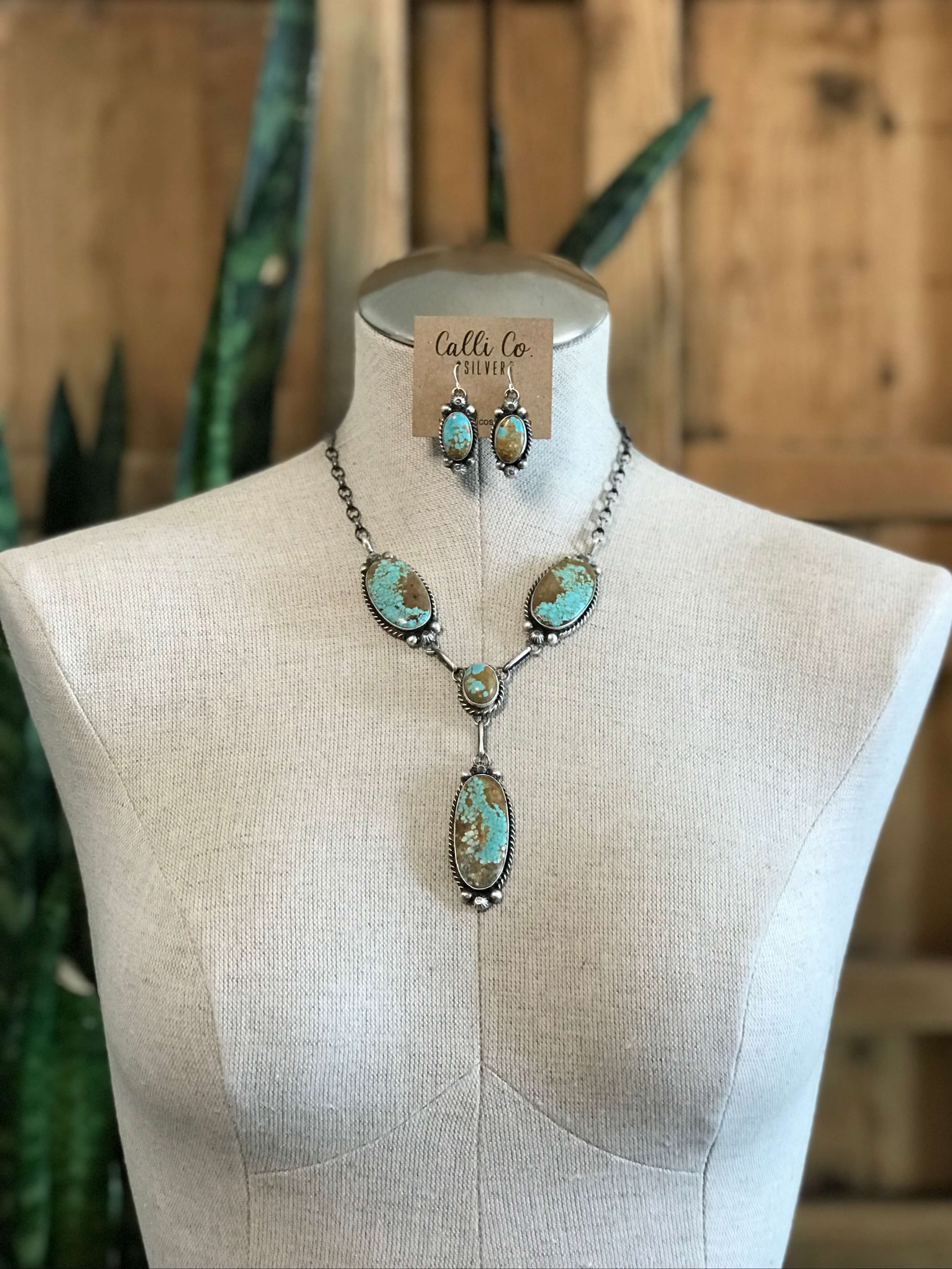 The Copeland Lariat Necklace Set, 20-Necklaces-Calli Co., Turquoise and Silver Jewelry, Native American Handmade, Zuni Tribe, Navajo Tribe, Brock Texas
