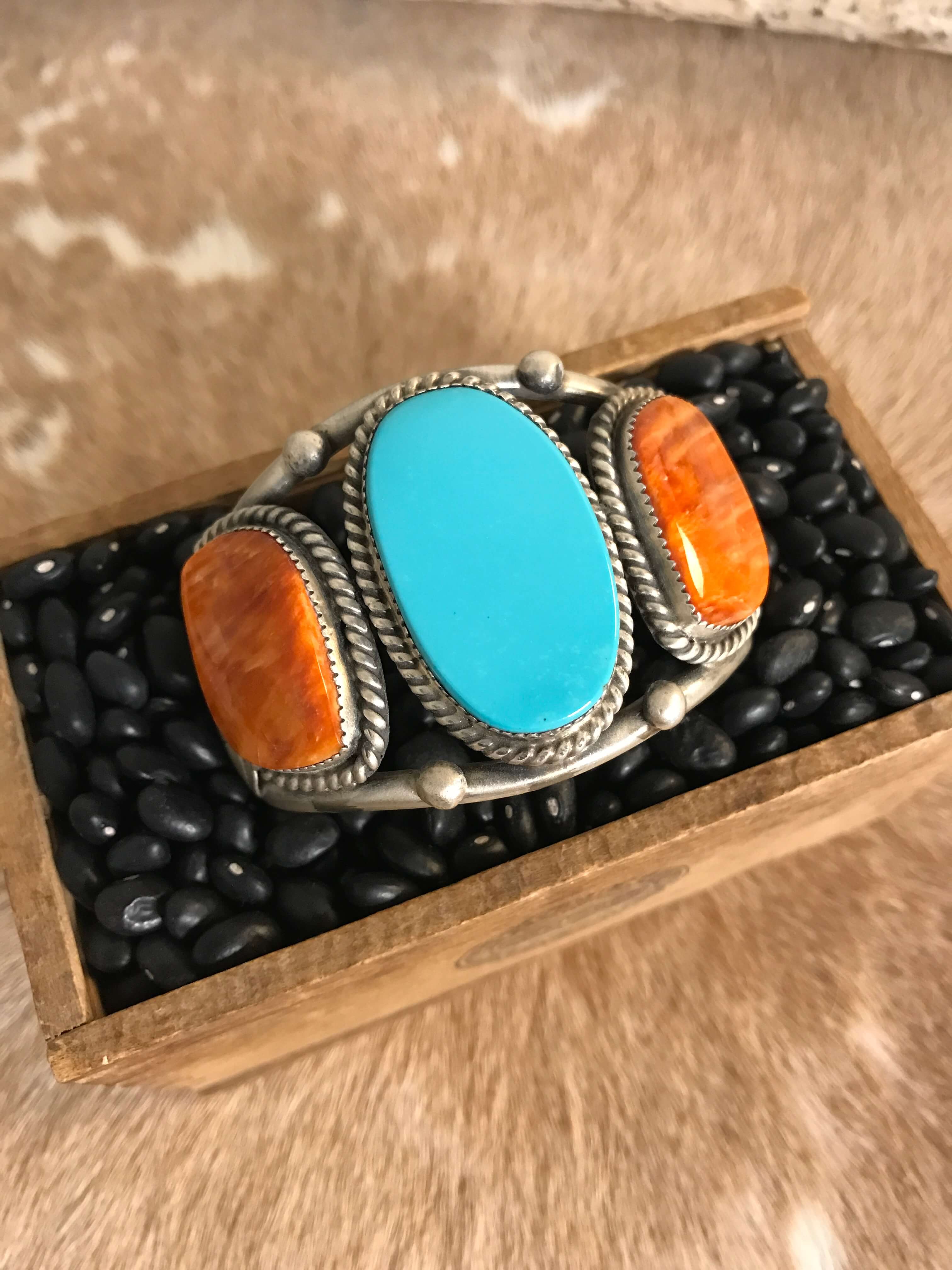 The Santana Cuff-Bracelets & Cuffs-Calli Co., Turquoise and Silver Jewelry, Native American Handmade, Zuni Tribe, Navajo Tribe, Brock Texas